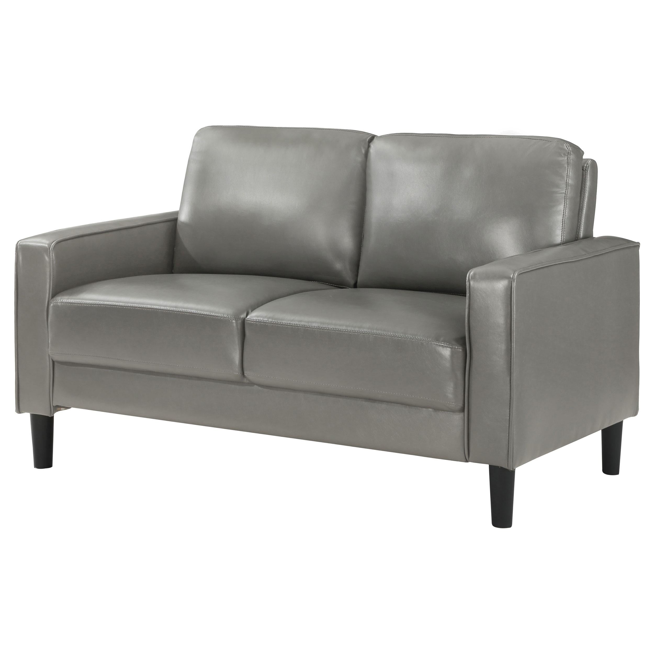  Coaster Furniture Ruth 508366 Upholstered Track Arm Loveseat - Grey IMAGE 3