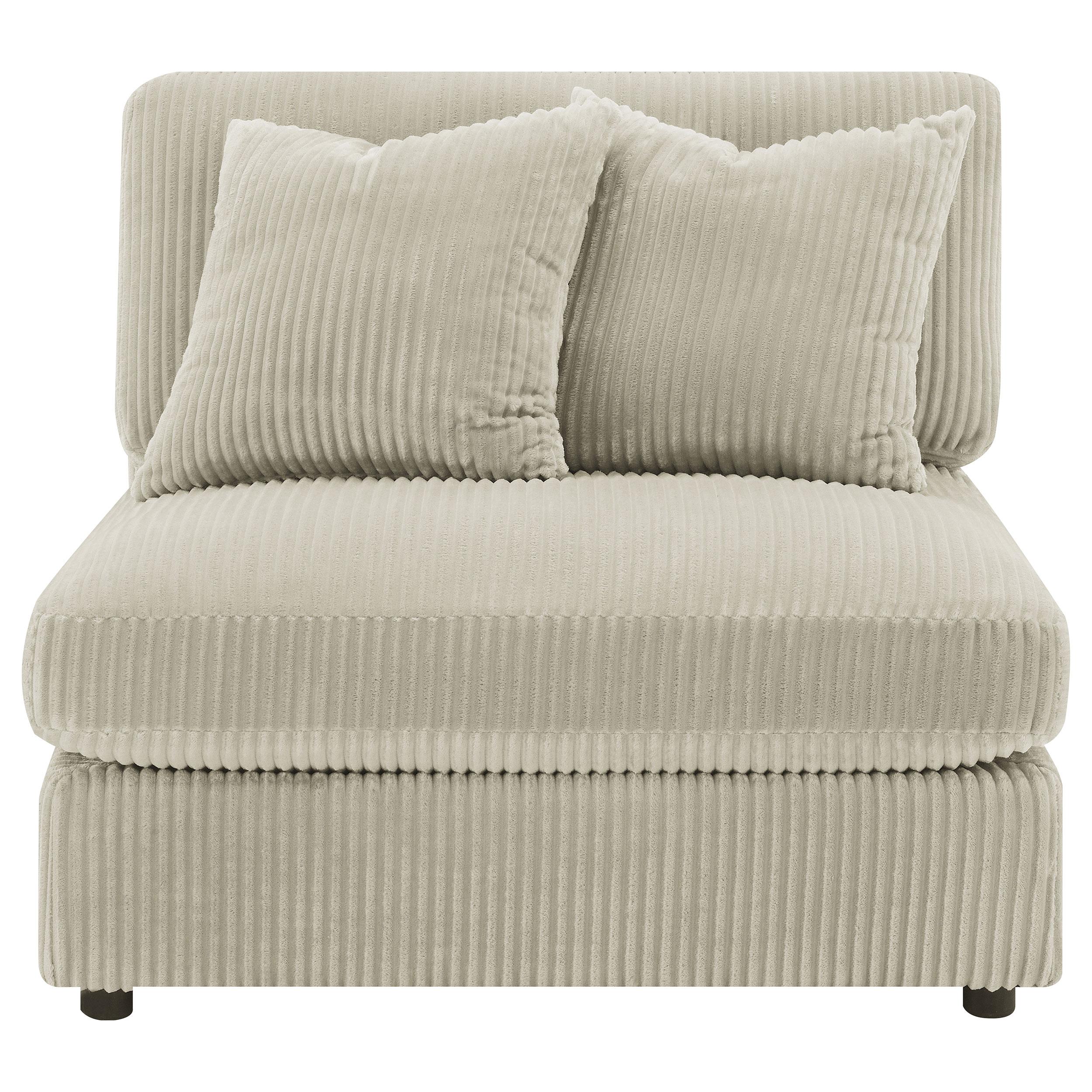  Coaster Furniture Blaine 509897 Upholstered Armless Chair - Sand IMAGE 3
