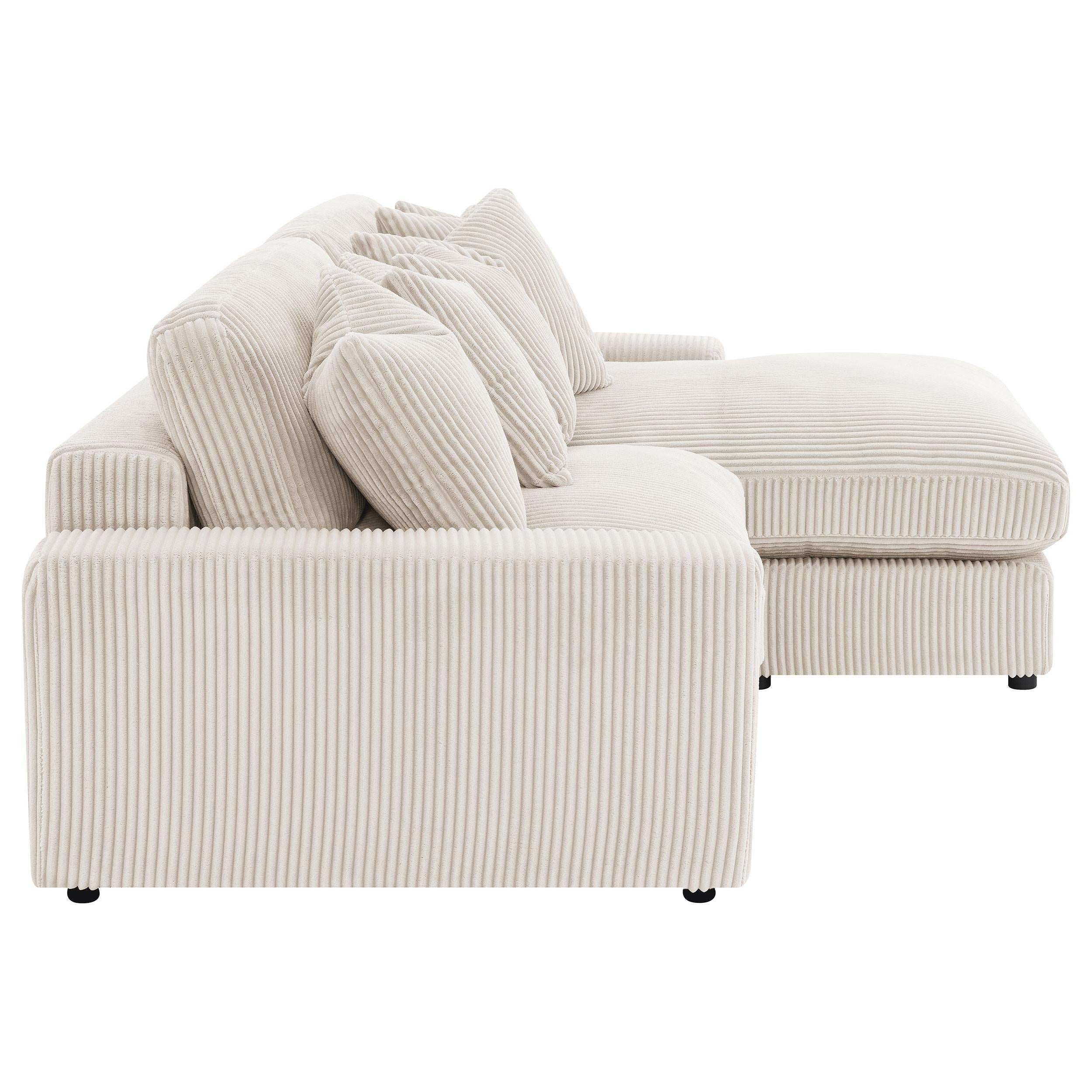  Coaster Furniture Blaine 509899 Upholstered Reversible Chaise Sectional Sofa - Sand IMAGE 7