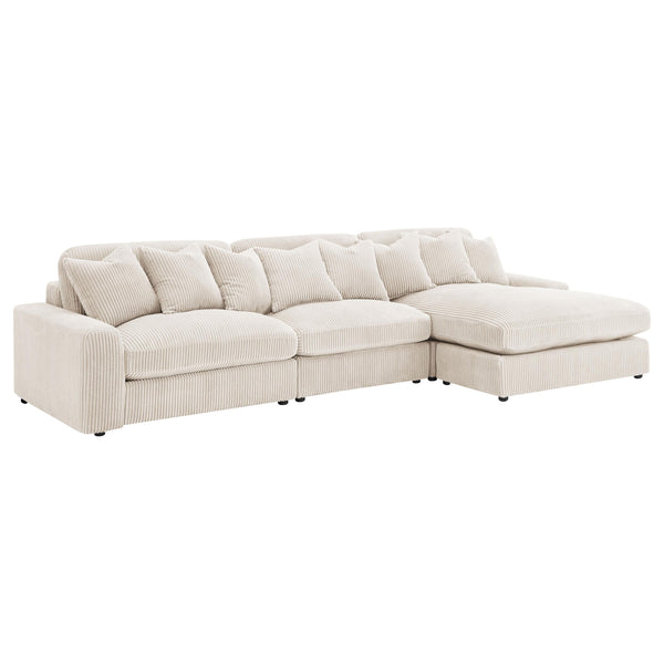 Coaster Furniture Blaine 509899-SET Upholstered Reversible Sectional Sofa - Sand