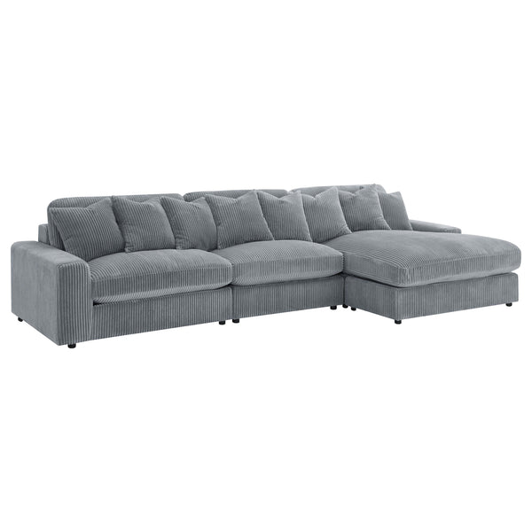 Coaster Furniture Blaine 509900-SET Upholstered Reversible Sectional Sofa - Fog