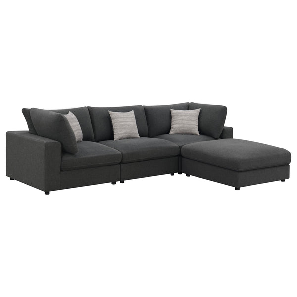 Coaster Furniture Serene 551324-SETB 4 pc Upholstered Modular Sectional - Charcoal