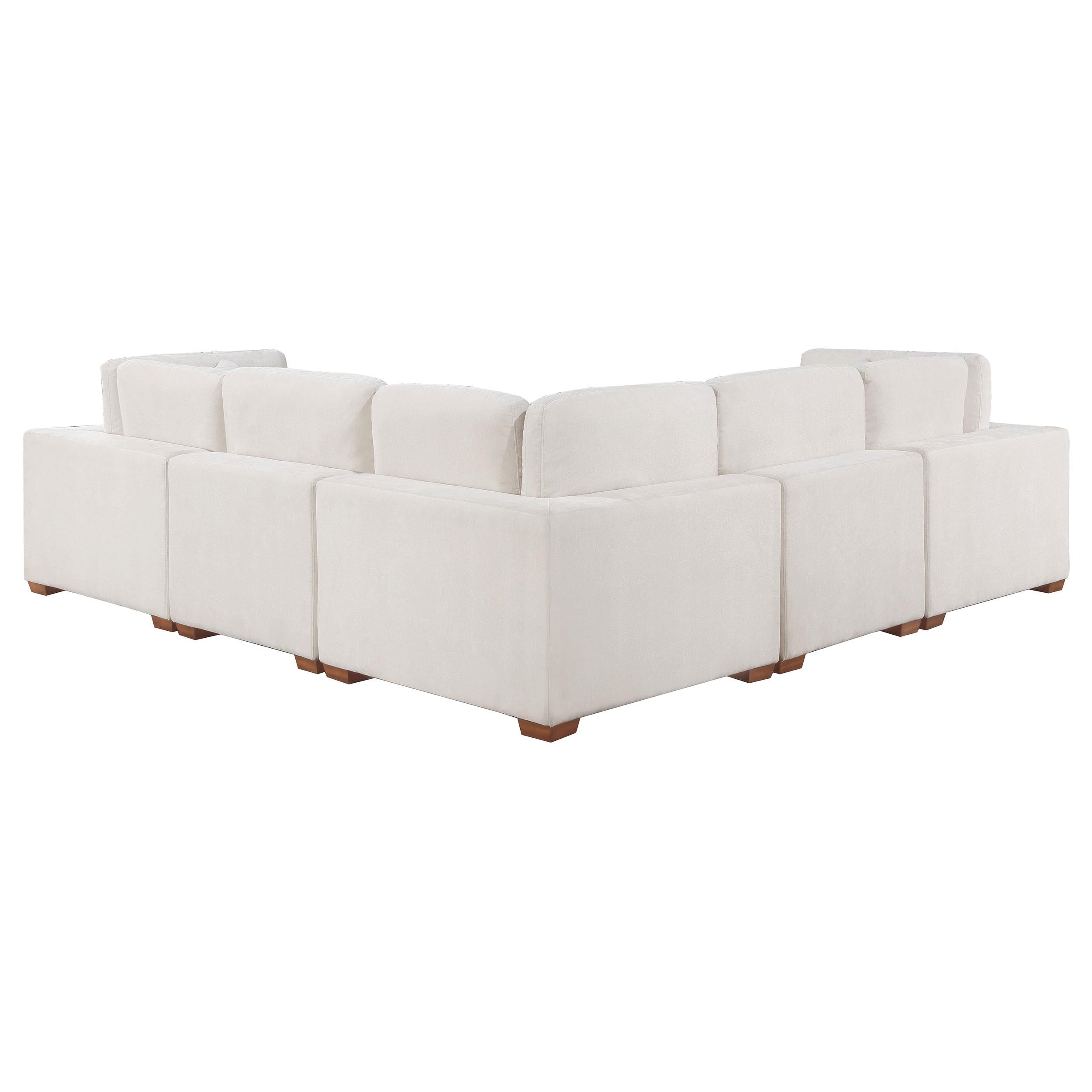  Coaster Furniture Lakeview 551461-SETA 5 pc Upholstered Modular Sectional Sofa - Ivory IMAGE 3