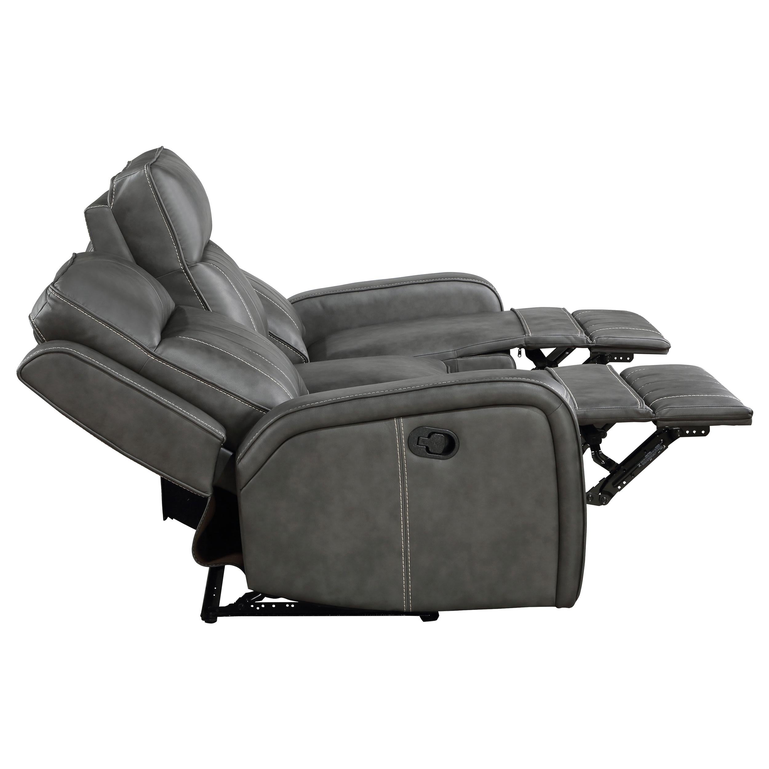  Coaster Furniture Raelynn 603191 Upholstered Track Arm Motion Sofa - Grey IMAGE 7