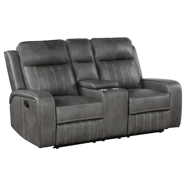 Coaster Furniture Raelynn 603192 Upholstered Track Arm Motion Loveseat - Grey