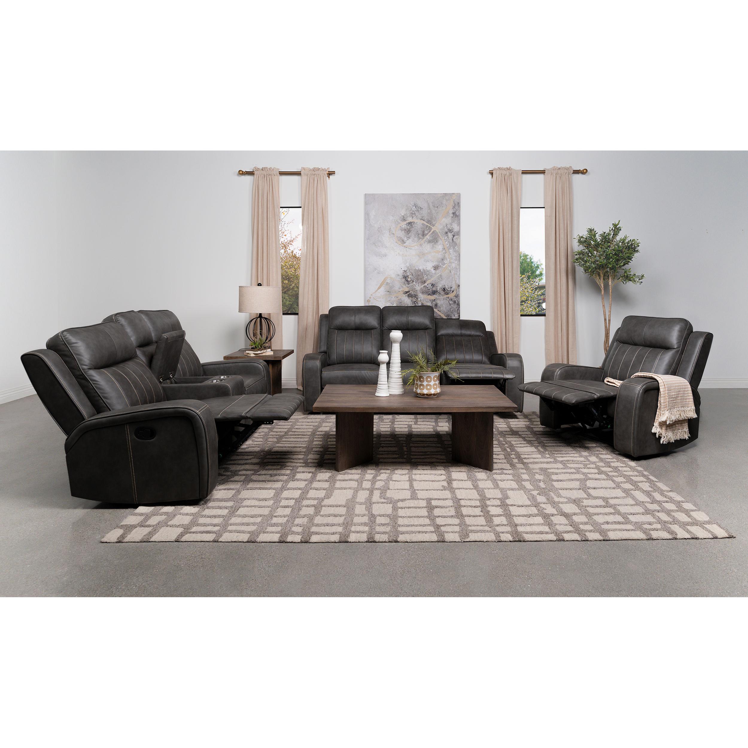  Coaster Furniture Raelynn 603193 Upholstered Track Arm Recliner - Grey IMAGE 10