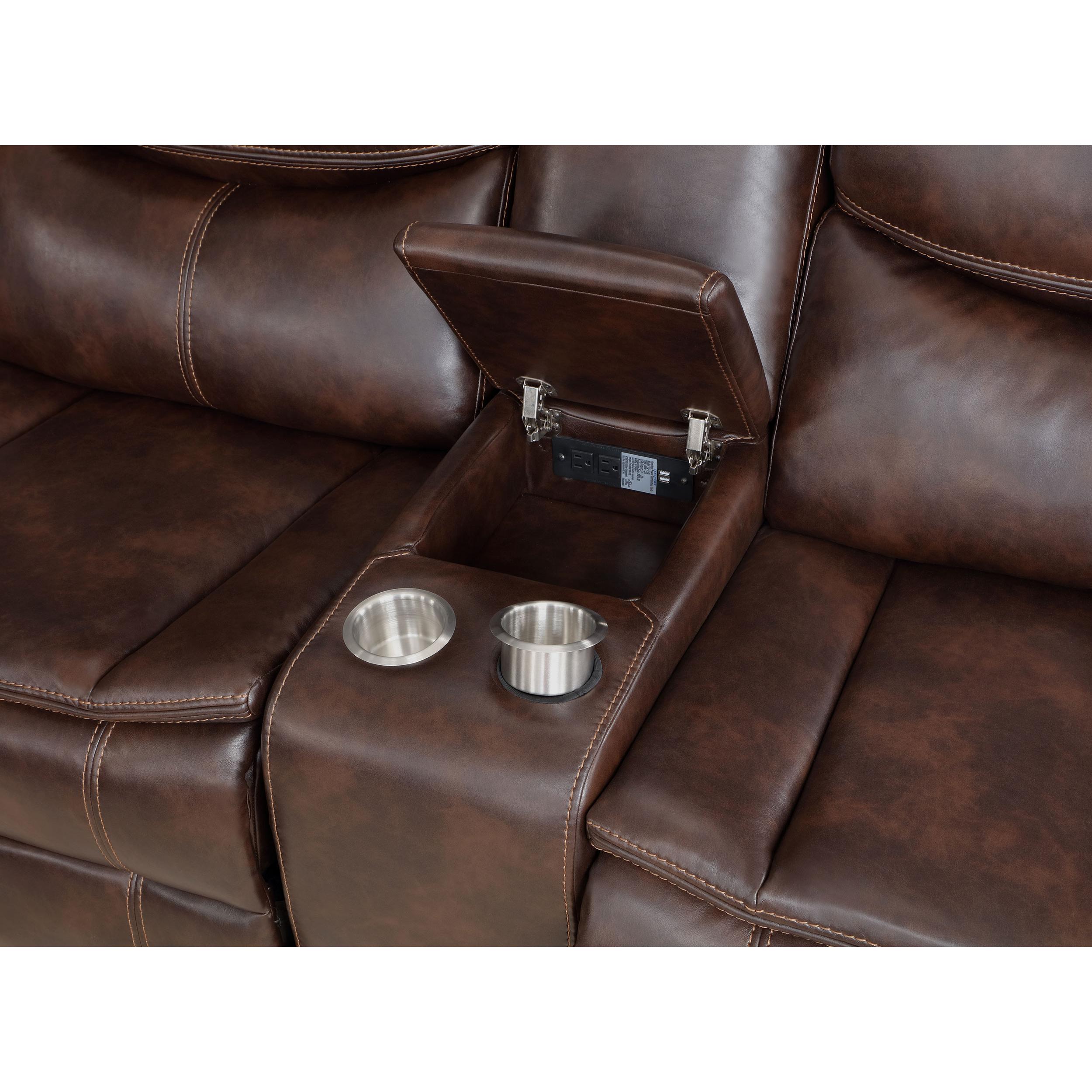  Coaster Furniture Sycamore 610200P Upholstered Power Reclining Sectional Sofa - Grey IMAGE 8