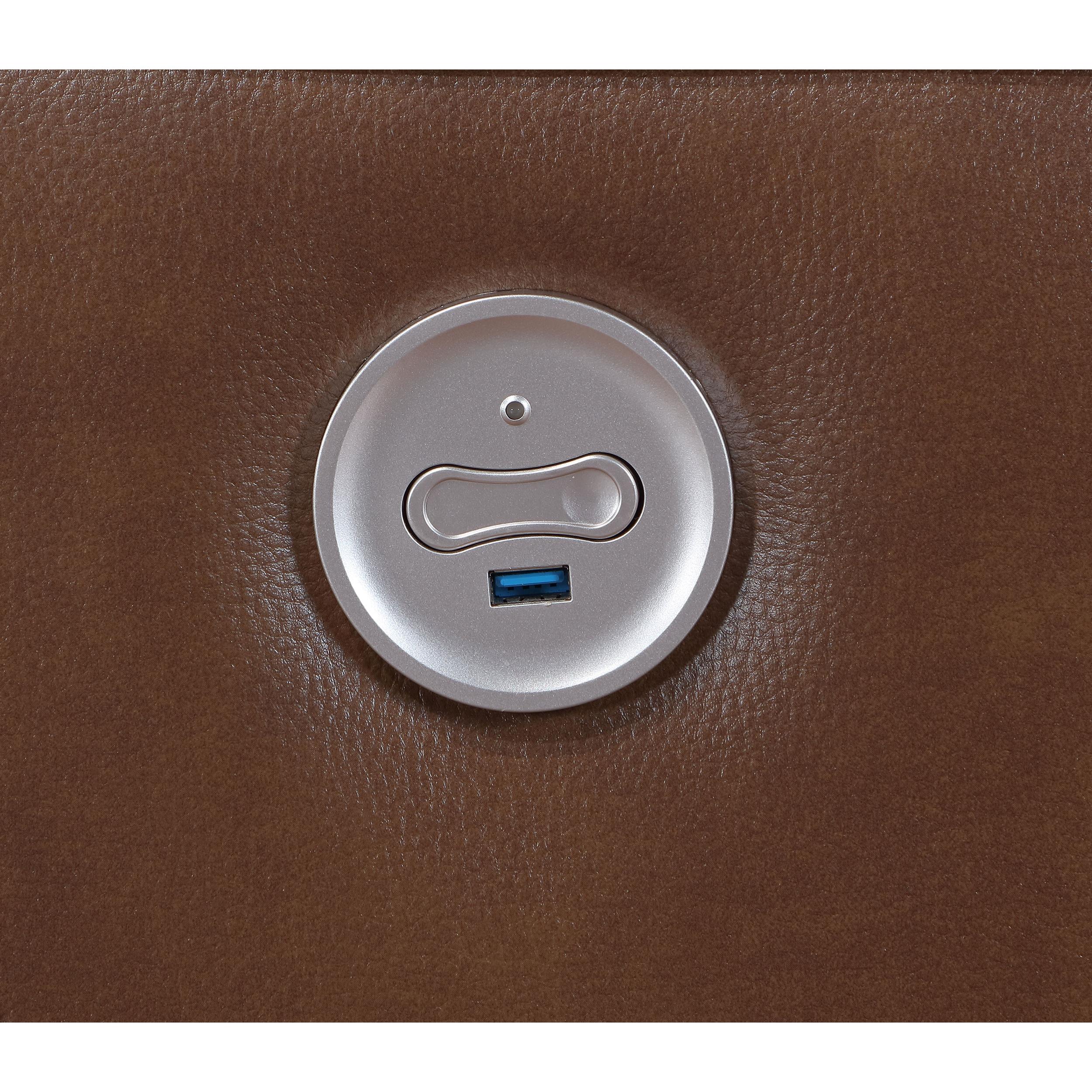  Coaster Furniture Greenfield 610265P Upholstered Power Reclining Loveseat - Saddle Brown IMAGE 12
