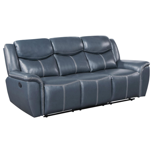 Coaster Furniture Sloane 610271 Upholstered Padded Arm Reclining Sofa - Blue