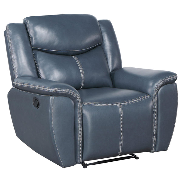 Coaster Furniture Sloane 610273 Upholstered Padded Arm Recliner Chair - Blue