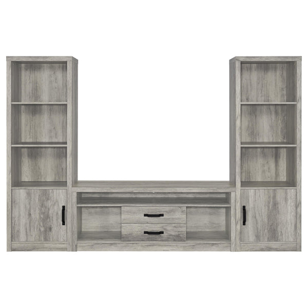 Coaster Furniture Burke 701024-SET 3-Piece Entertainment Center - Grey Driftwood