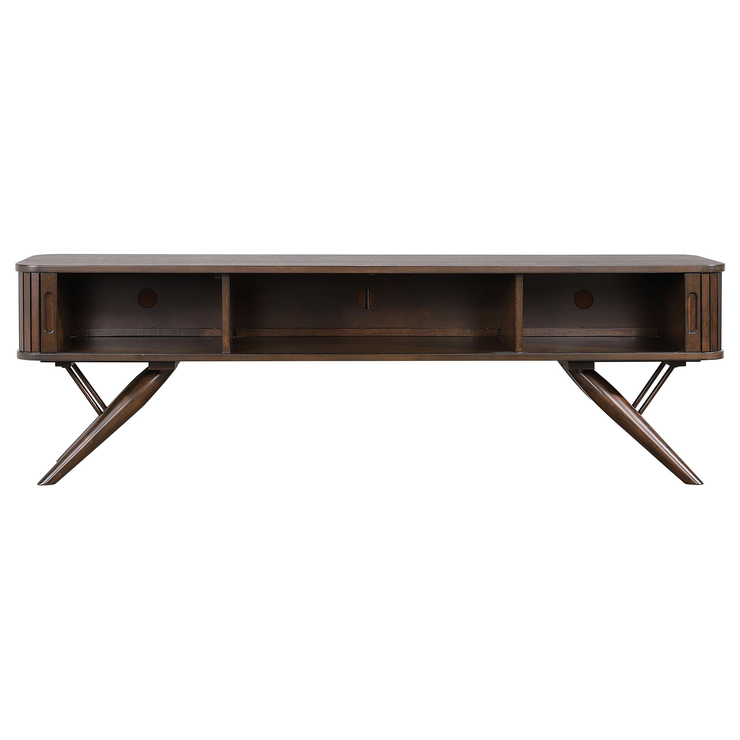  Coaster Furniture Valna 701713 Wood 71" TV Stand with Sliding Doors - Walnut IMAGE 5