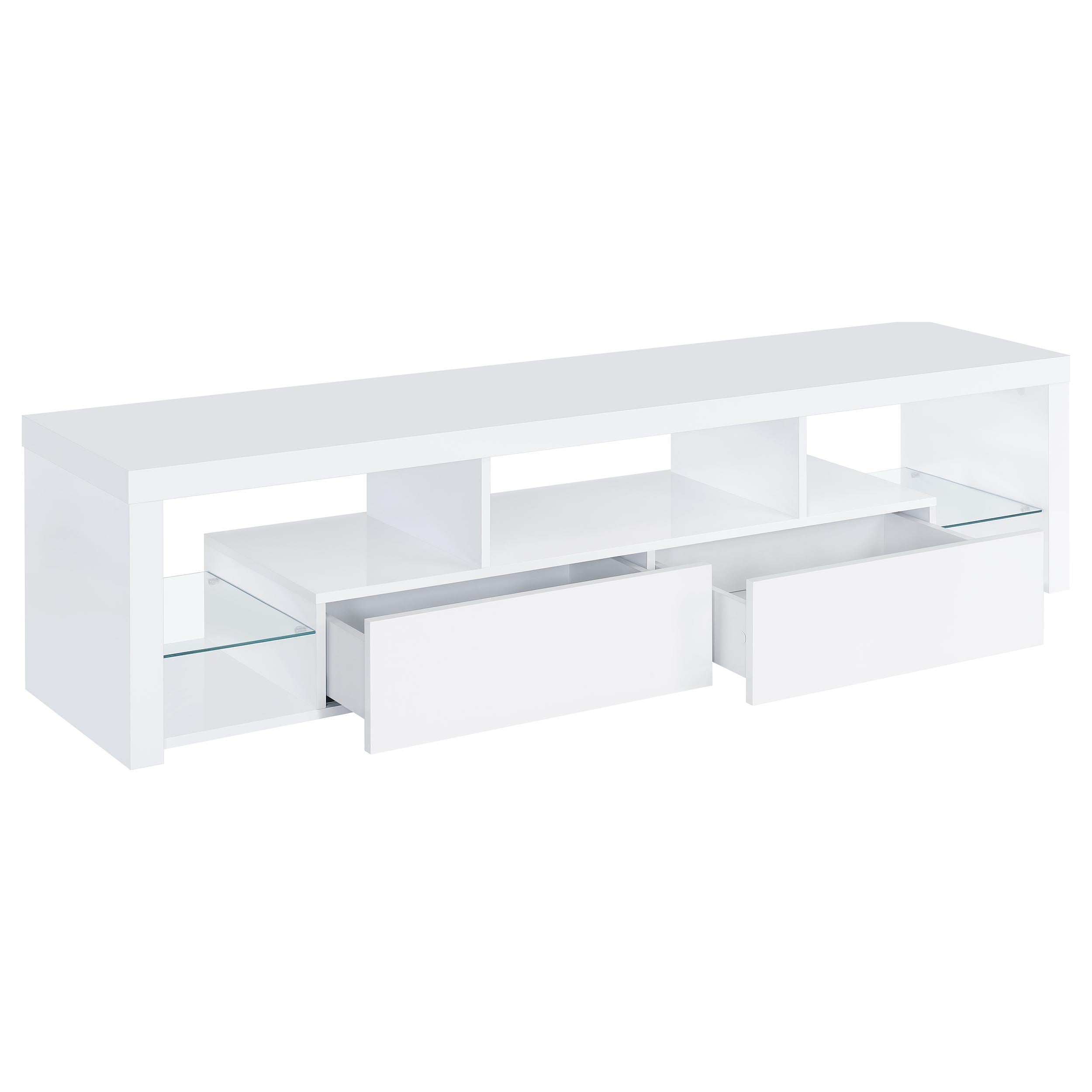  Coaster Furniture Jude 704251-SET 3-Piece Entertainment Center with 71" TV Stand - White High Gloss IMAGE 3