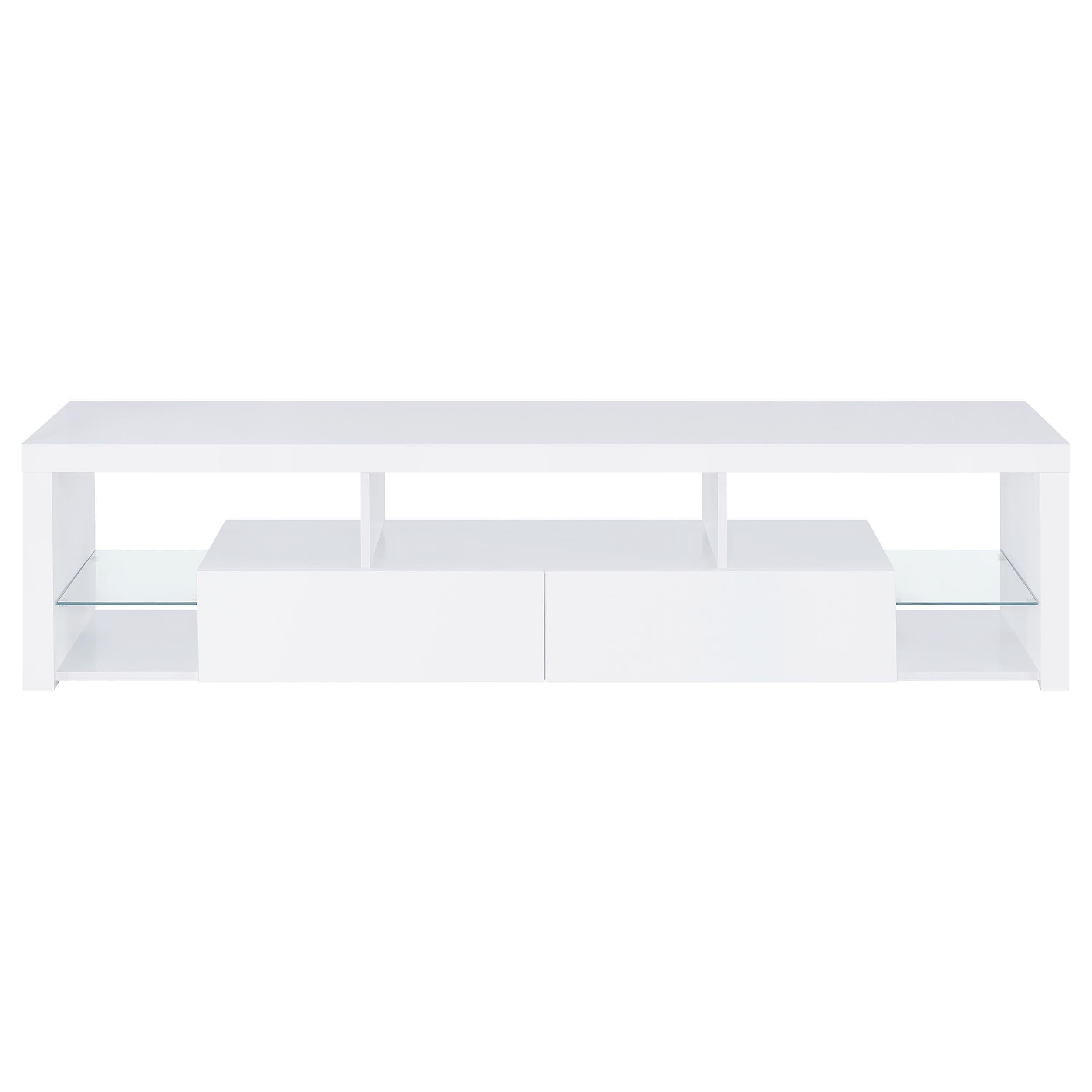  Coaster Furniture Jude 704251-SET 3-Piece Entertainment Center with 71" TV Stand - White High Gloss IMAGE 4