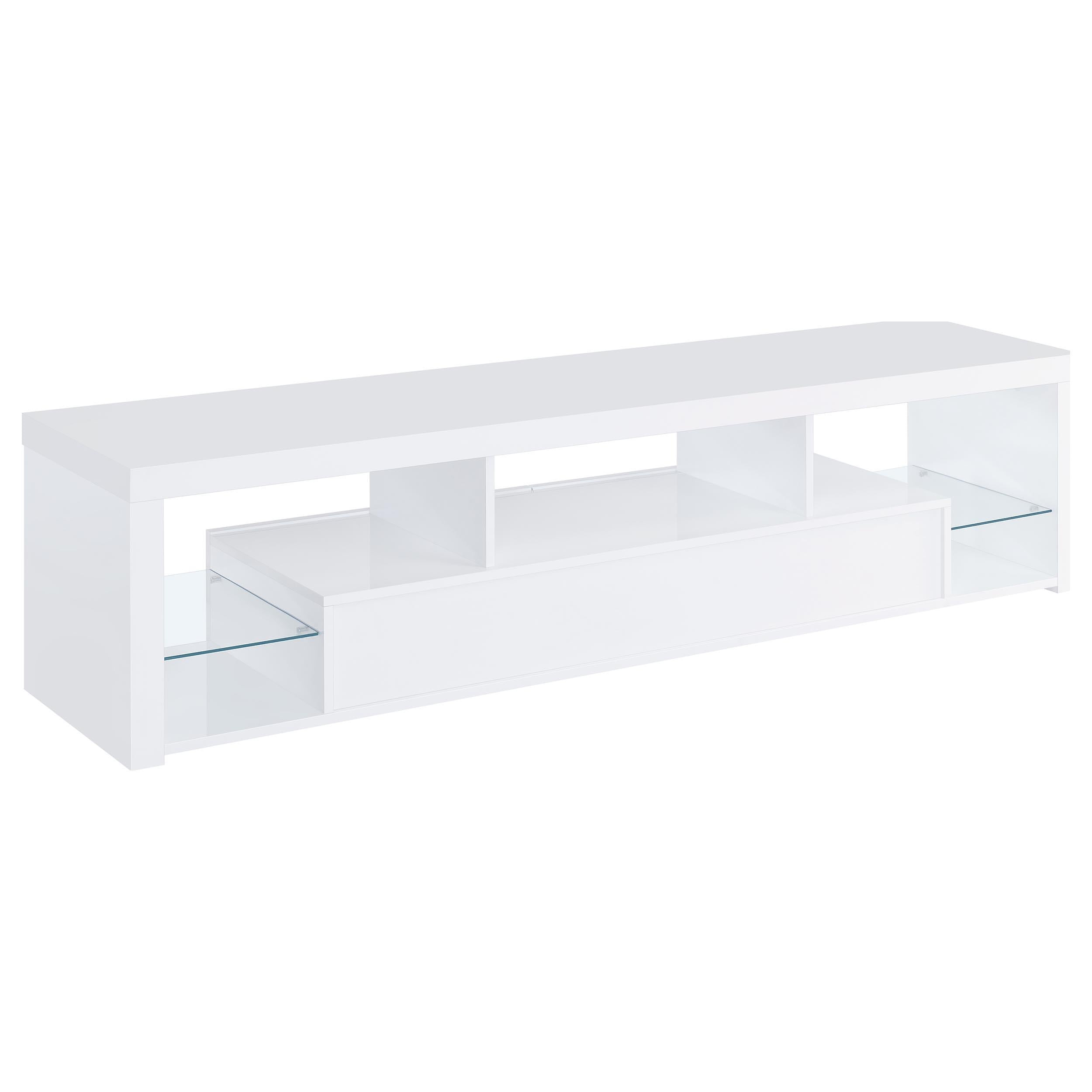  Coaster Furniture Jude 704251-SET 3-Piece Entertainment Center with 71" TV Stand - White High Gloss IMAGE 6