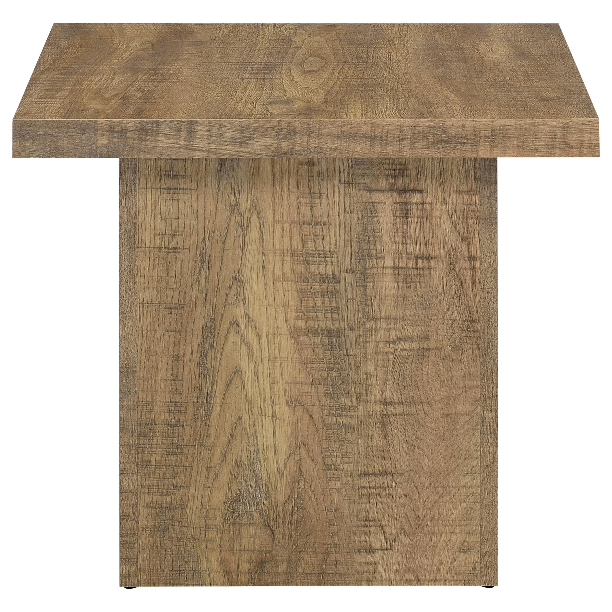  Coaster Furniture Devar 708067 Square Engineered Wood End Table - Mango Brown IMAGE 4