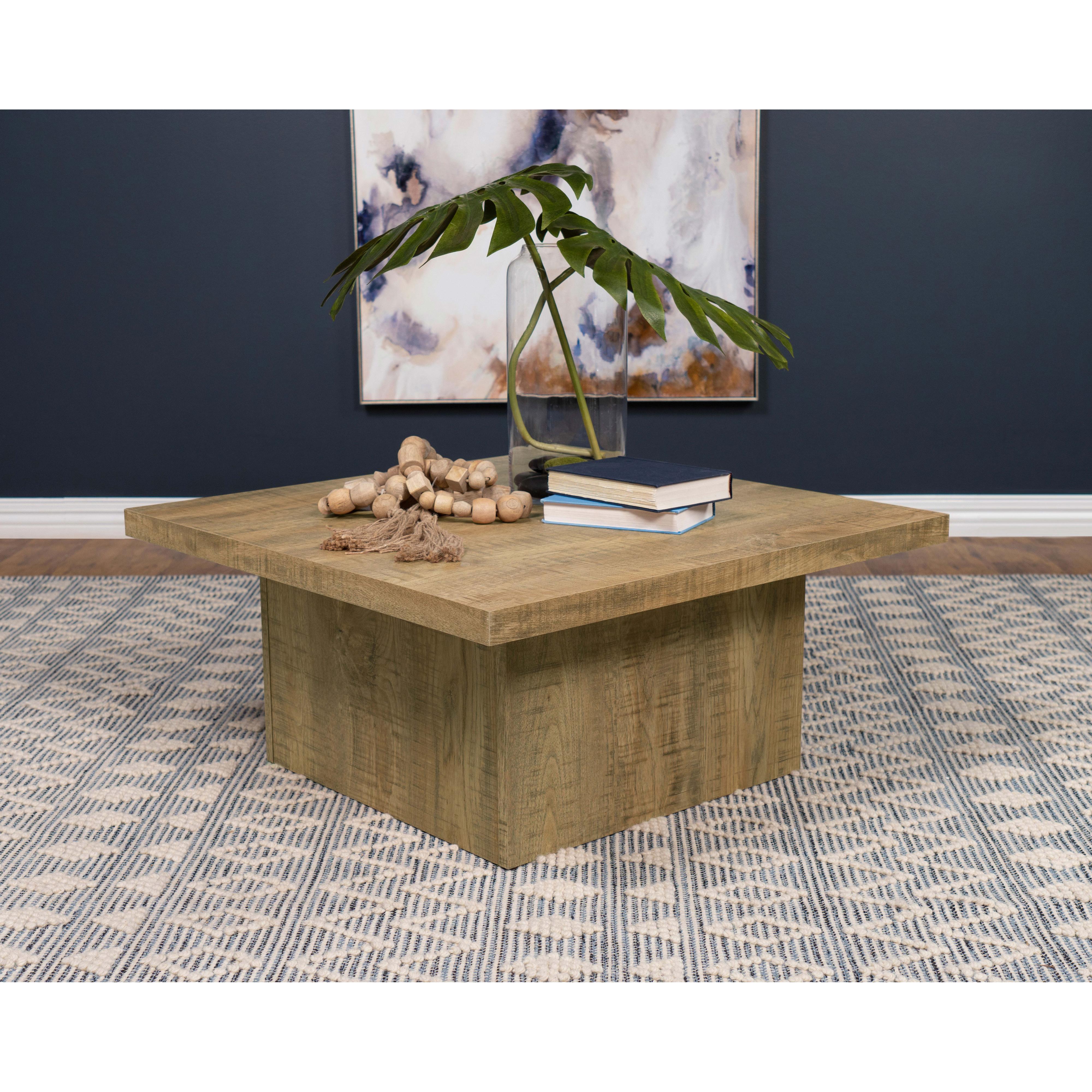  Coaster Furniture Devar 708068 Square Engineered Wood Coffee Table - Mango Brown IMAGE 2