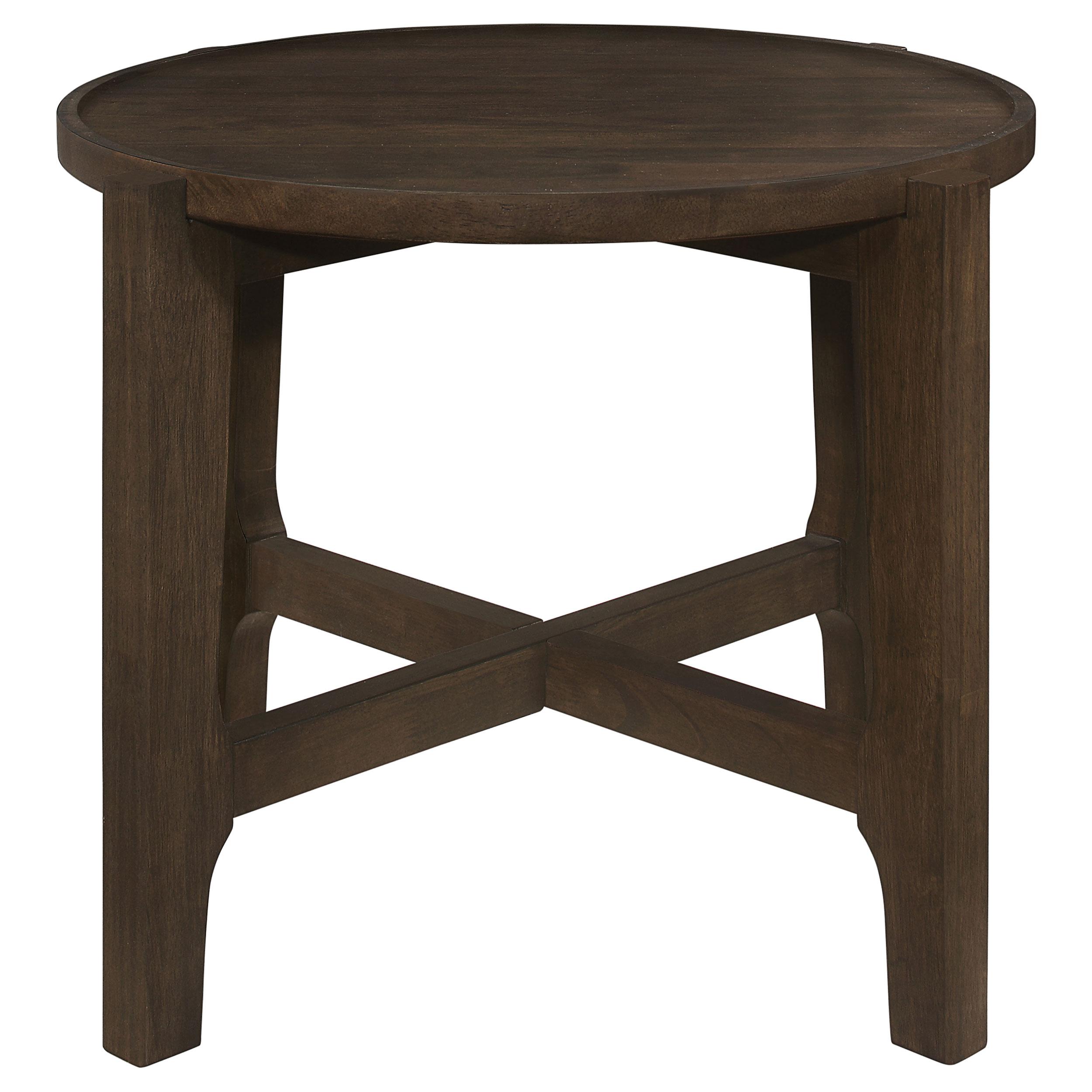  Coaster Furniture Cota 708287 Round Solid Wood End Table - Dark Brown IMAGE 3