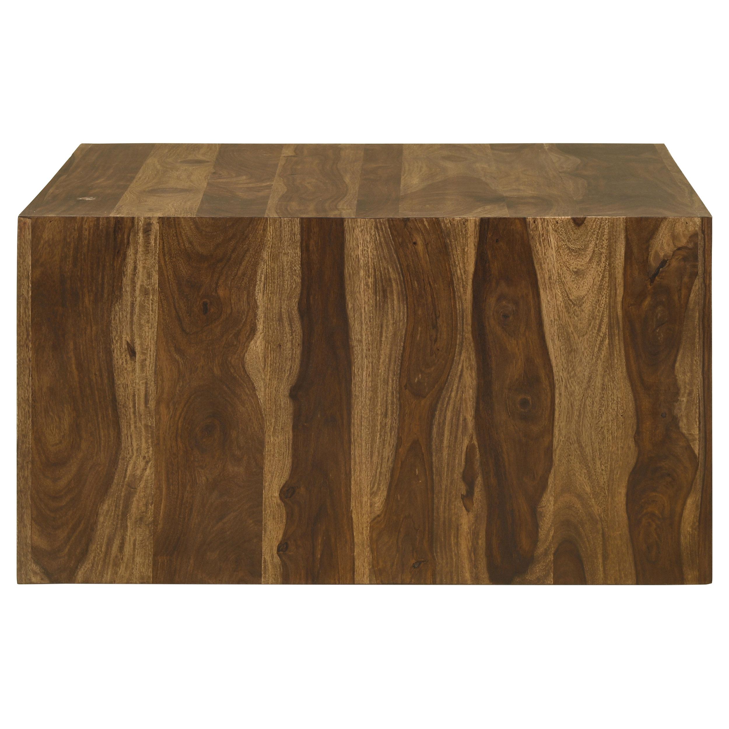  Coaster Furniture Odilia 708418 Square Solid Wood Coffee Table - Auburn IMAGE 4