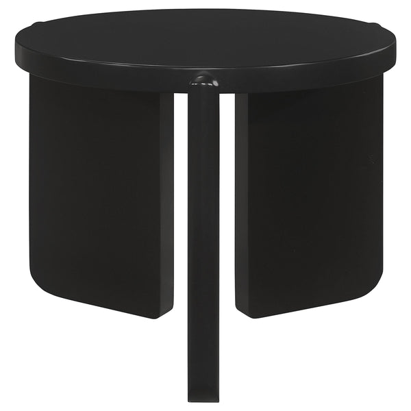Coaster Furniture Cordova 709677 Round Solid Wood End Table - Black