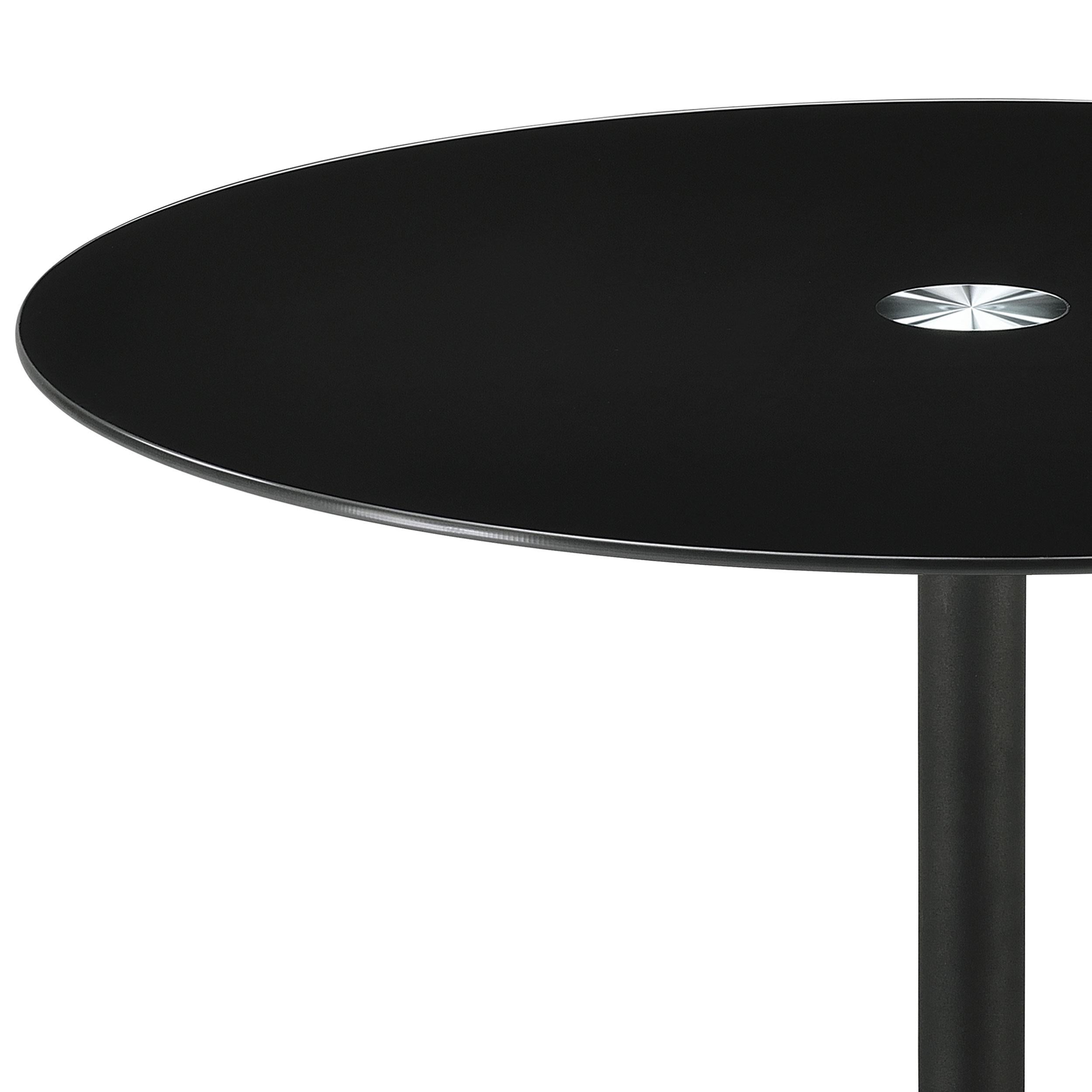  Coaster Furniture Ganso 709688 Round Metal Coffee Table With Tempered Glass Top - Black IMAGE 4