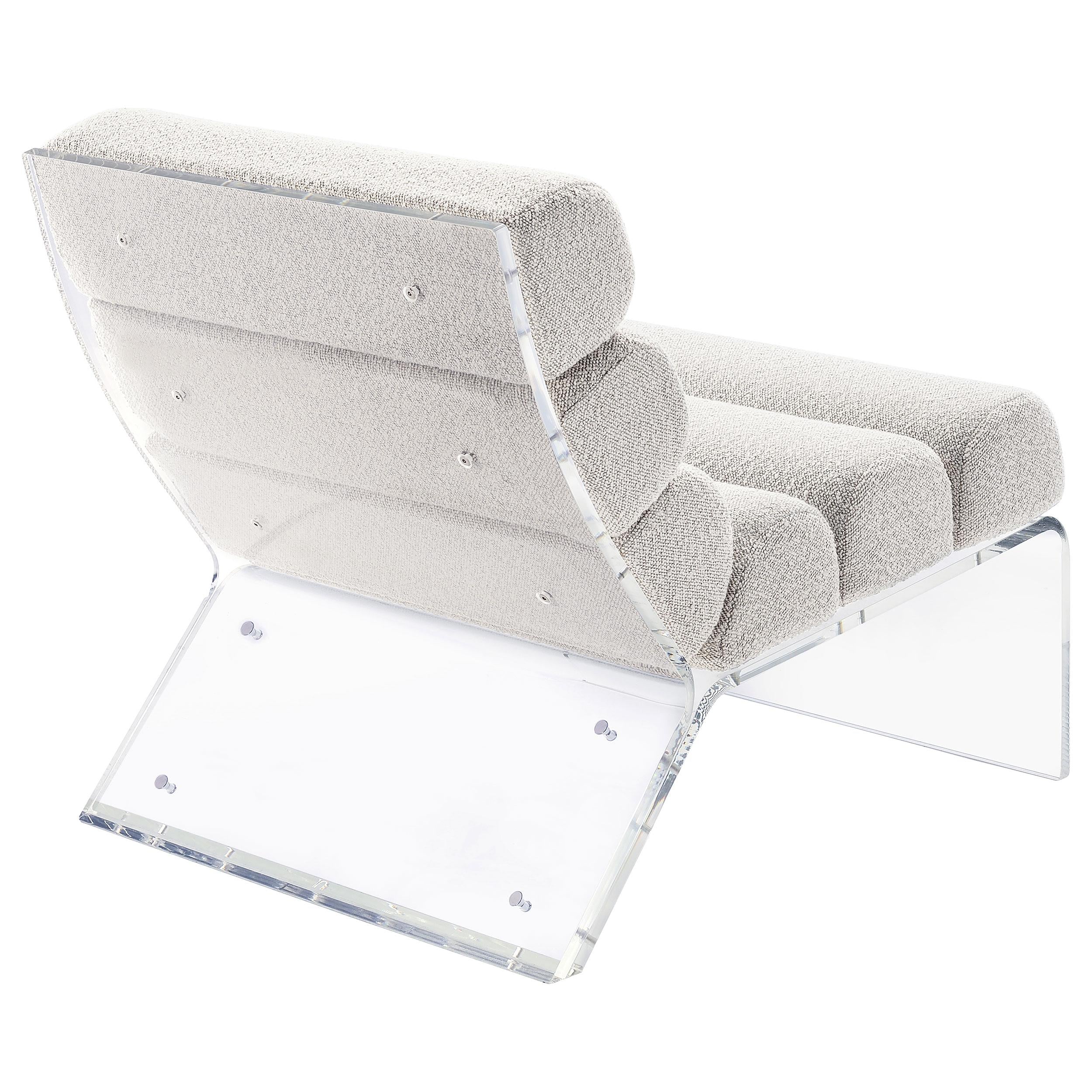  Coaster Furniture Serreta 903161 Boucle Upholstered Armless Acrylic Chair - Ivory IMAGE 8