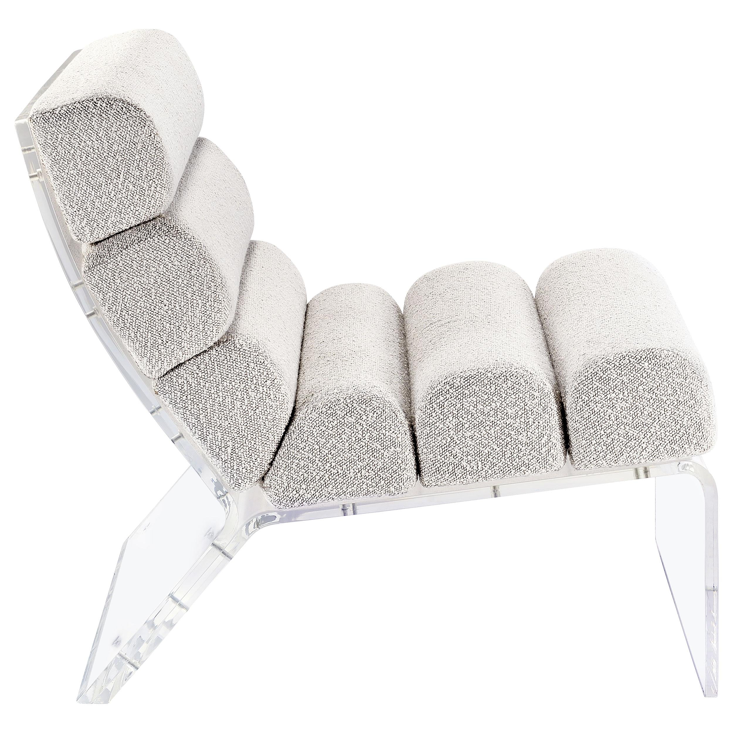  Coaster Furniture Serreta 903161 Boucle Upholstered Armless Acrylic Chair - Ivory IMAGE 9