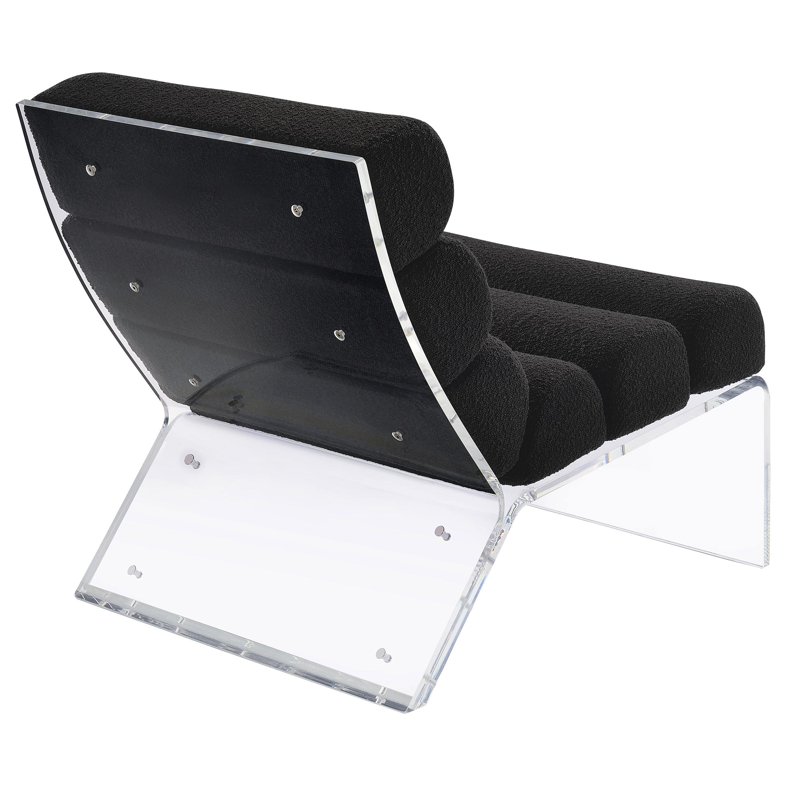  Coaster Furniture Serreta 903162 Boucle Upholstered Armless Acrylic Chair - Black IMAGE 8
