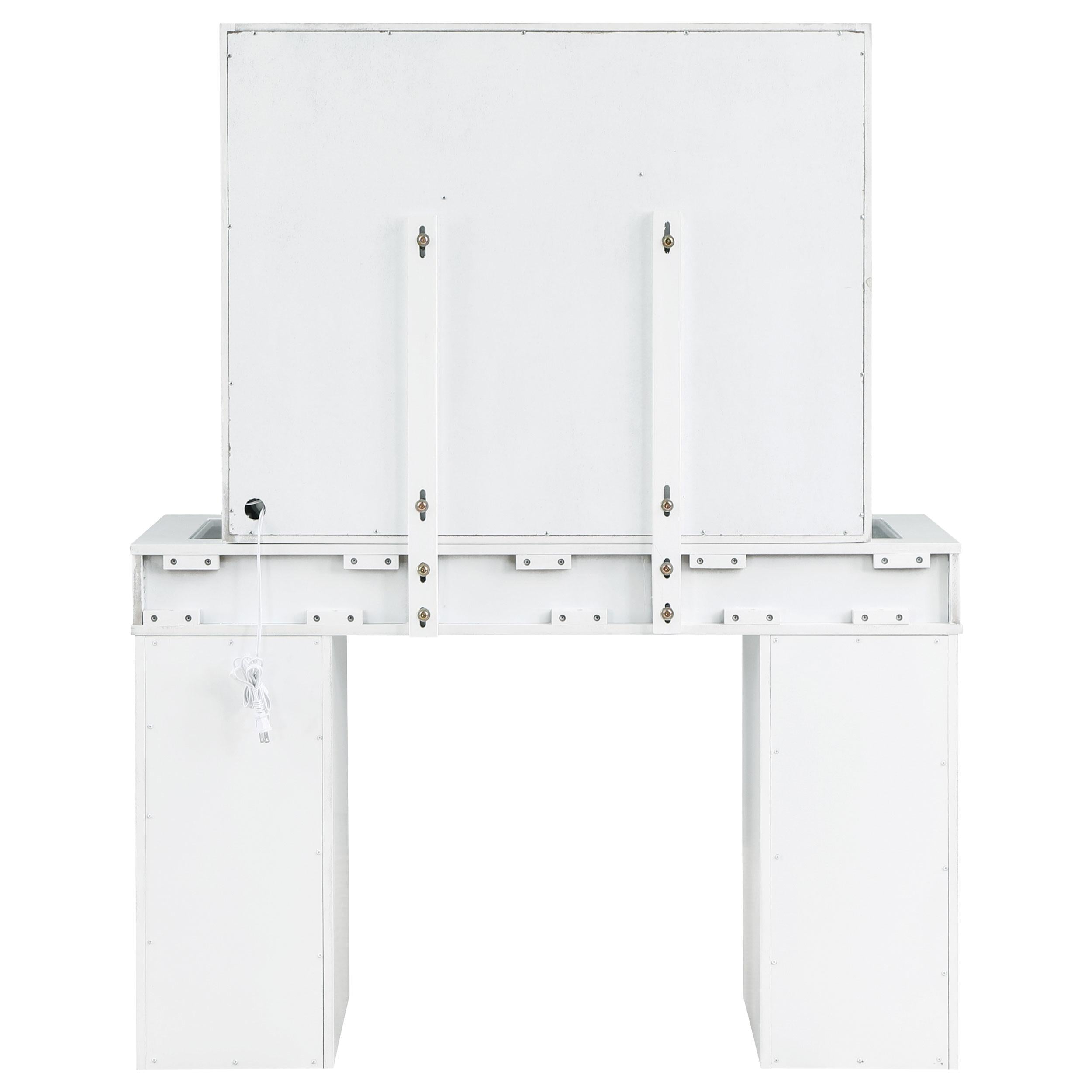  Coaster Furniture Regina 930245 Makeup Vanity Table Set with Lighting - White IMAGE 8