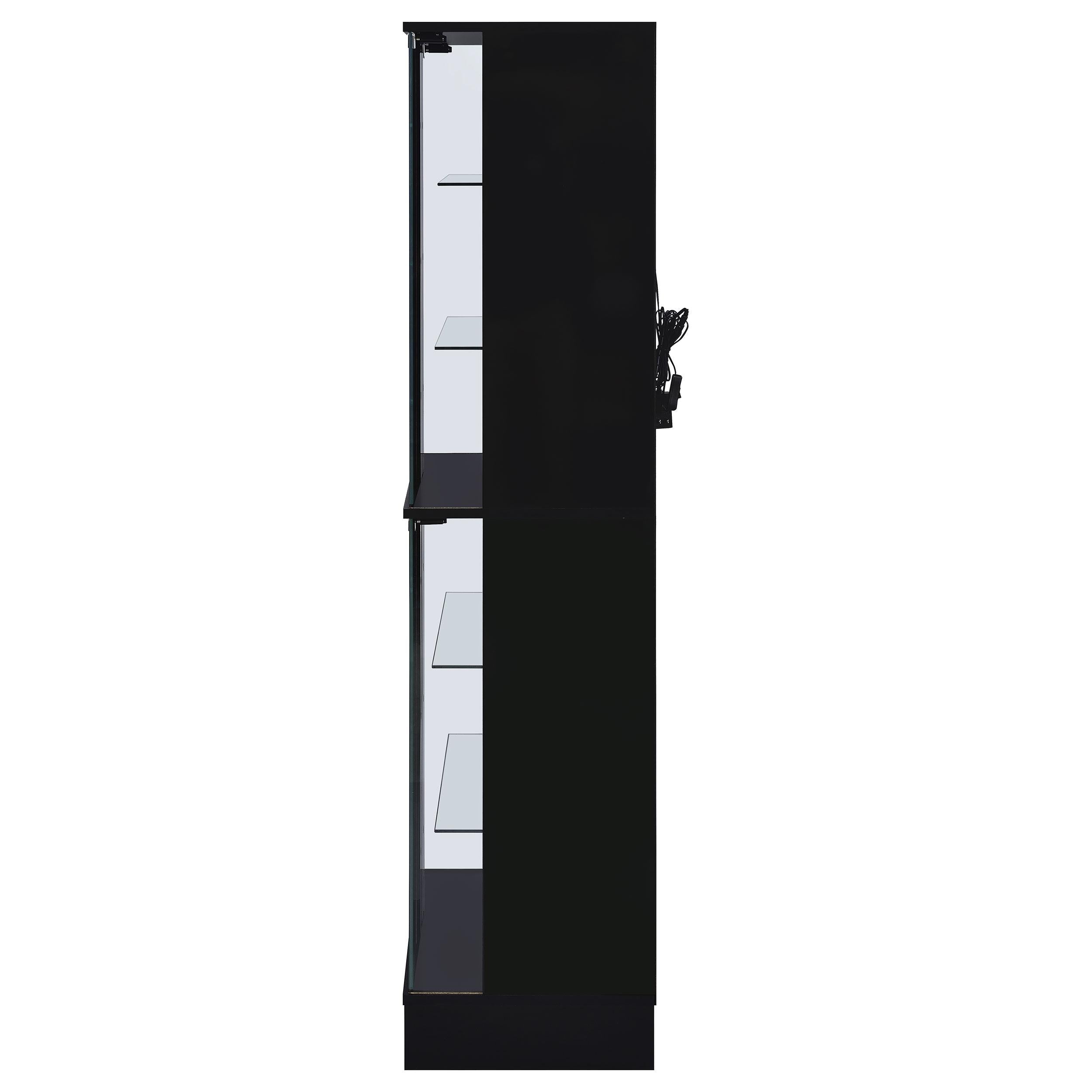  Coaster Furniture Cabra 950398 4-door LED Curio Display Cabinet - Black High Gloss IMAGE 8