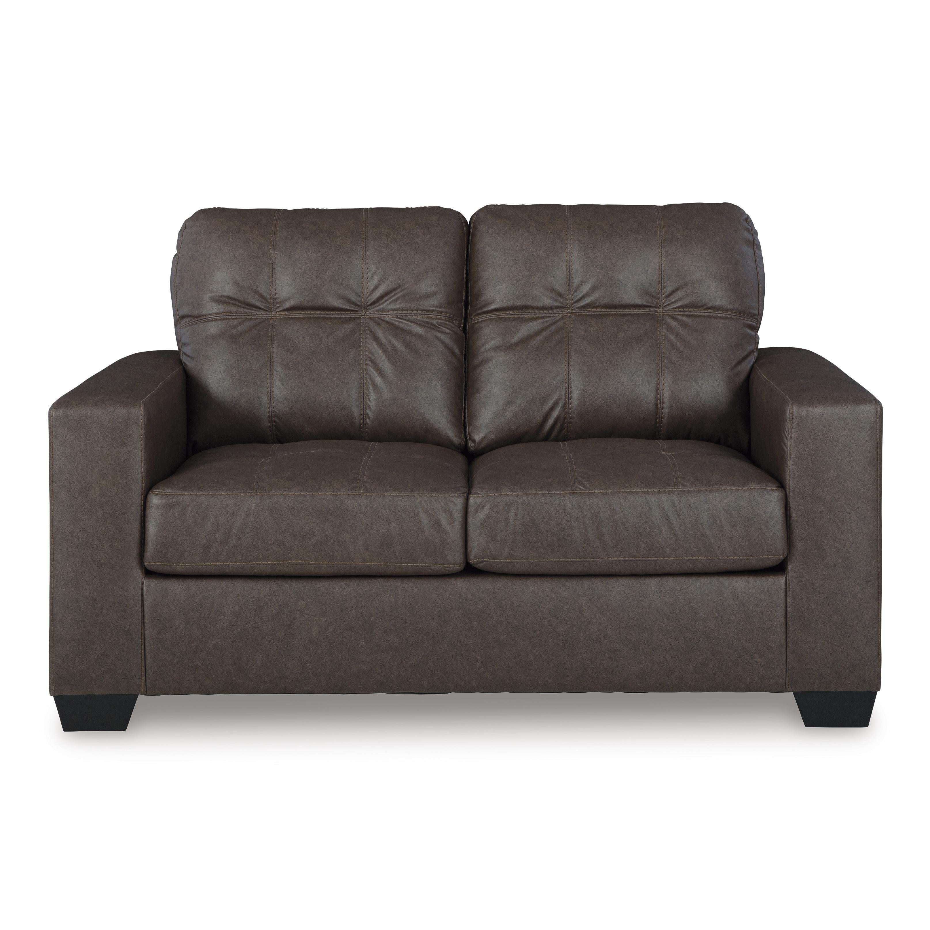  Manufacturer Color_Umber --  Benchcraft Barlin Mills Stationary Leather Look Loveseat IMAGE 2
