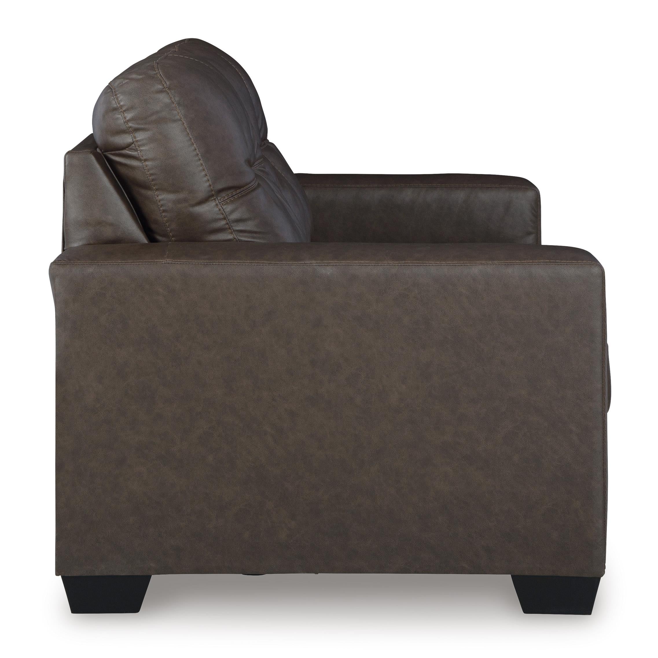  Manufacturer Color_Umber --  Benchcraft Barlin Mills Stationary Leather Look Loveseat IMAGE 3
