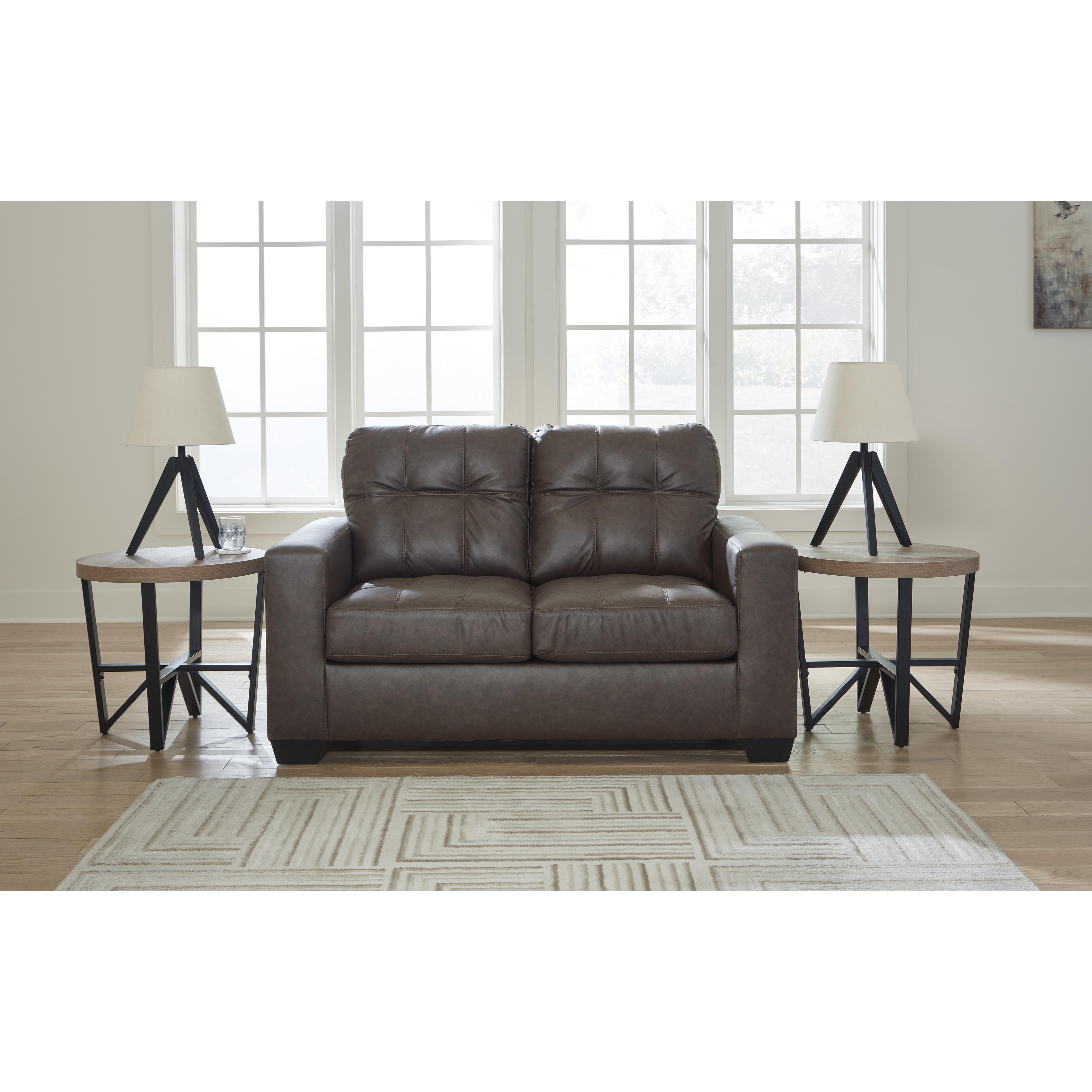  Manufacturer Color_Umber --  Benchcraft Barlin Mills Stationary Leather Look Loveseat IMAGE 5