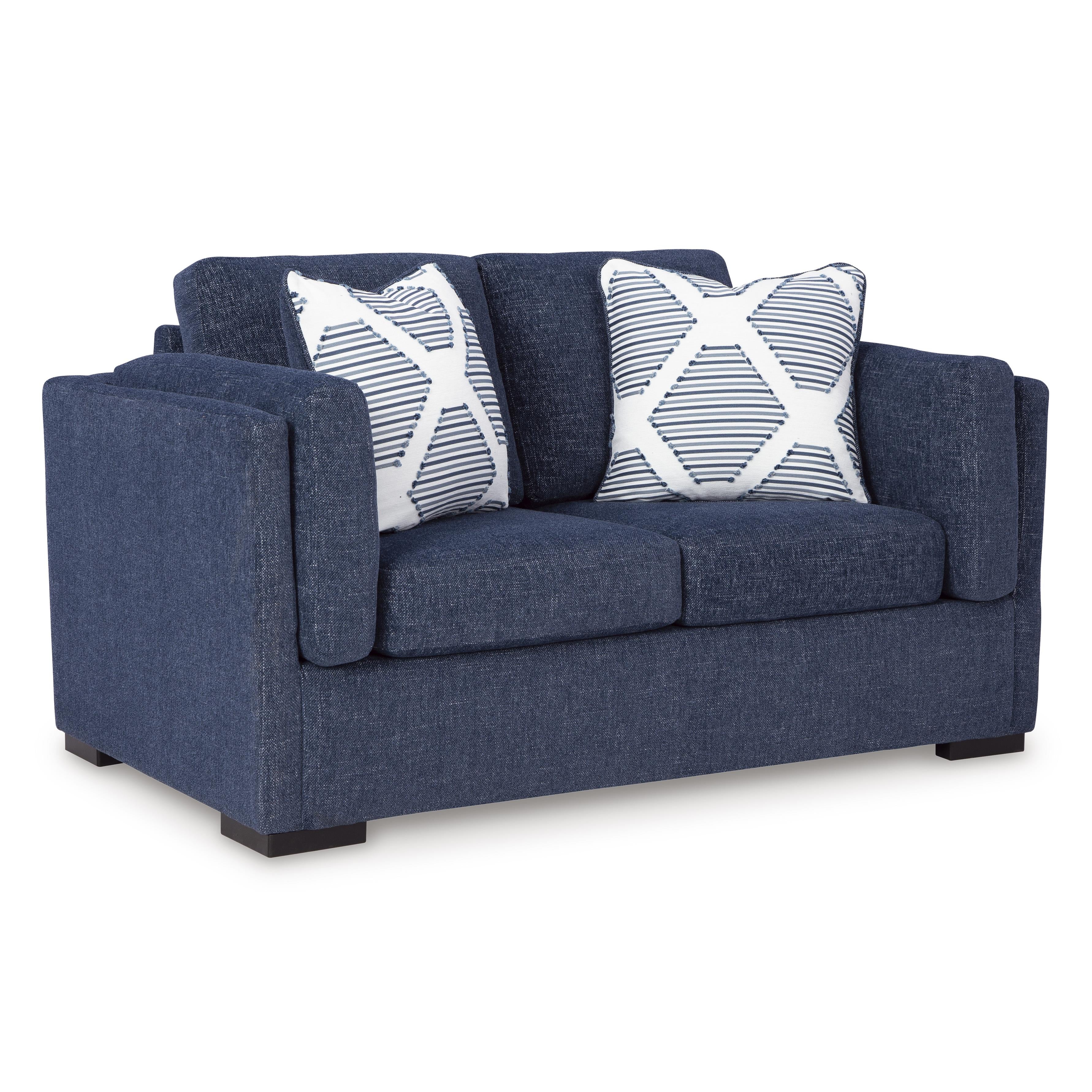  Manufacturer Color_Navy --  Benchcraft Evansley Stationary Fabric Loveseat IMAGE 1