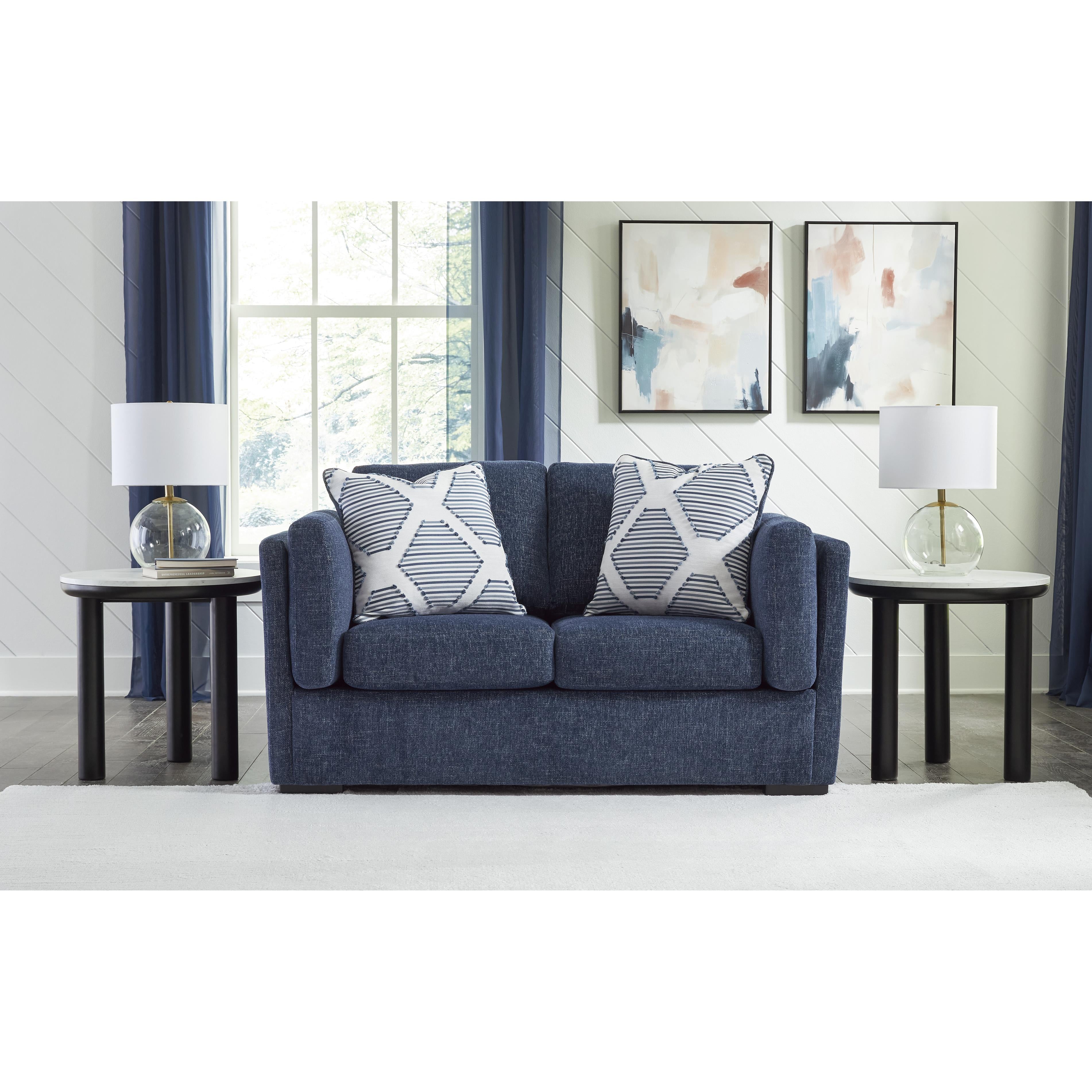  Manufacturer Color_Navy --  Benchcraft Evansley Stationary Fabric Loveseat IMAGE 5