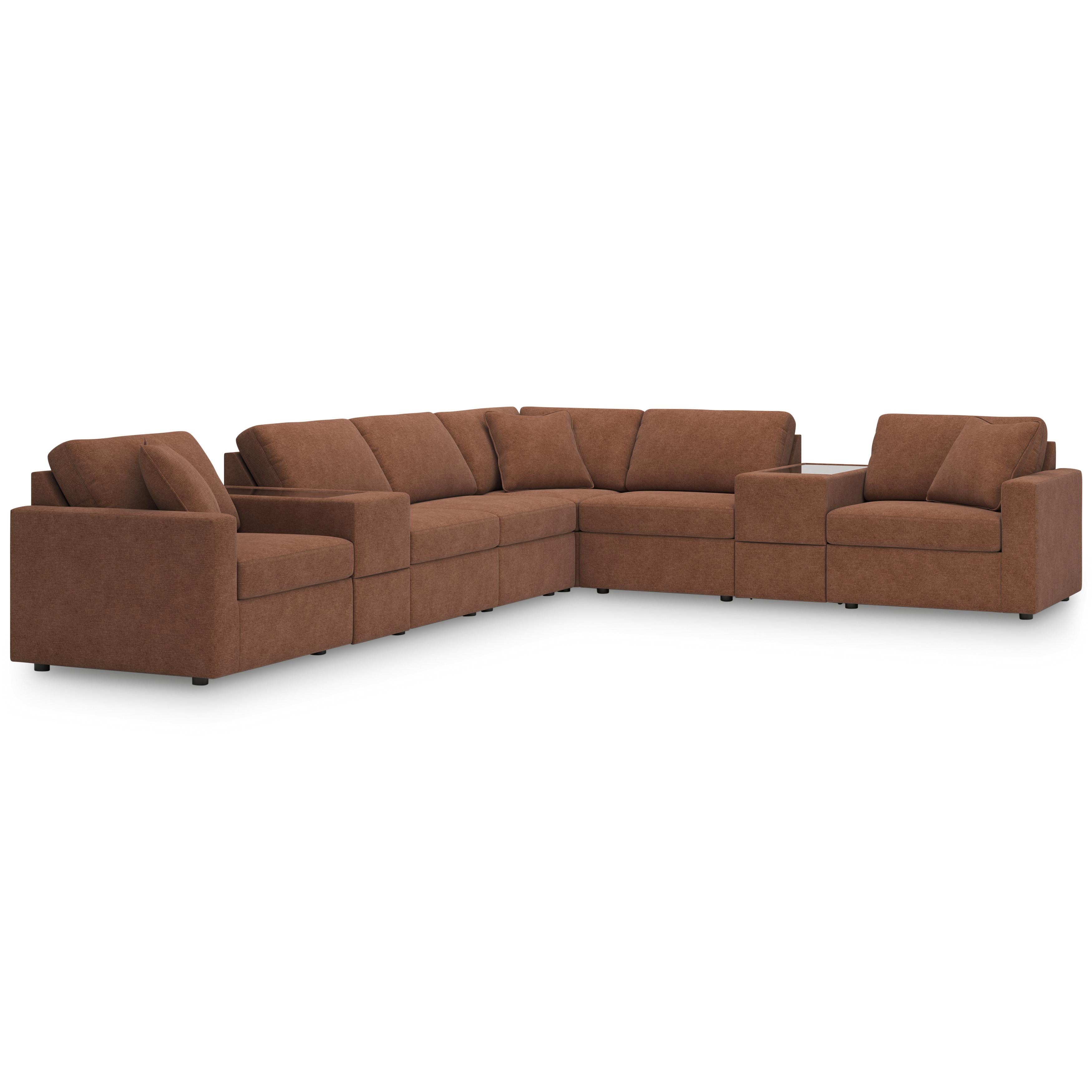  Manufacturer Color_Spice --  Signature Design by Ashley Modmax Fabric 8 pc Sectional IMAGE 1