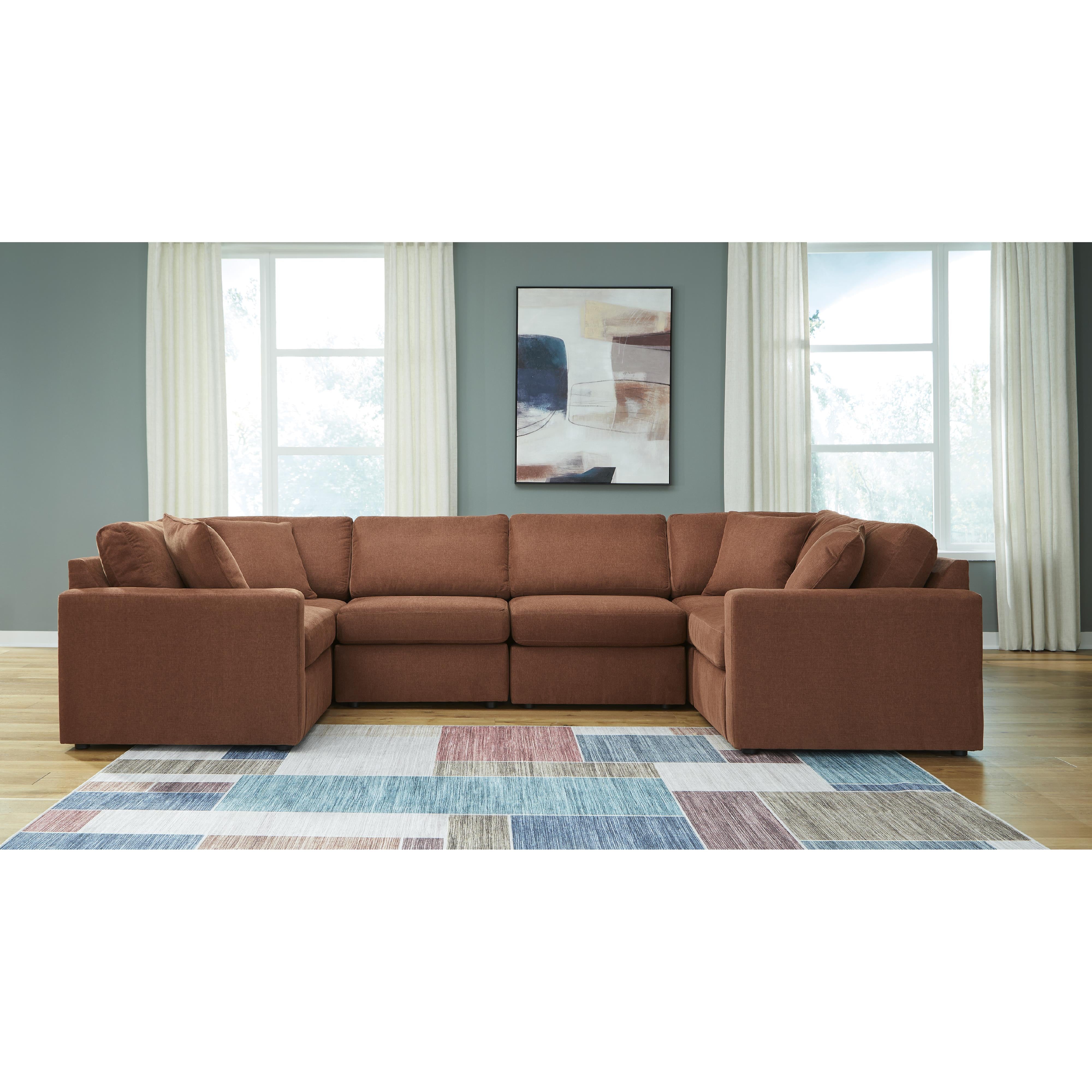  Manufacturer Color_Spice --  Signature Design by Ashley Modmax Fabric 6 pc Sectional IMAGE 2