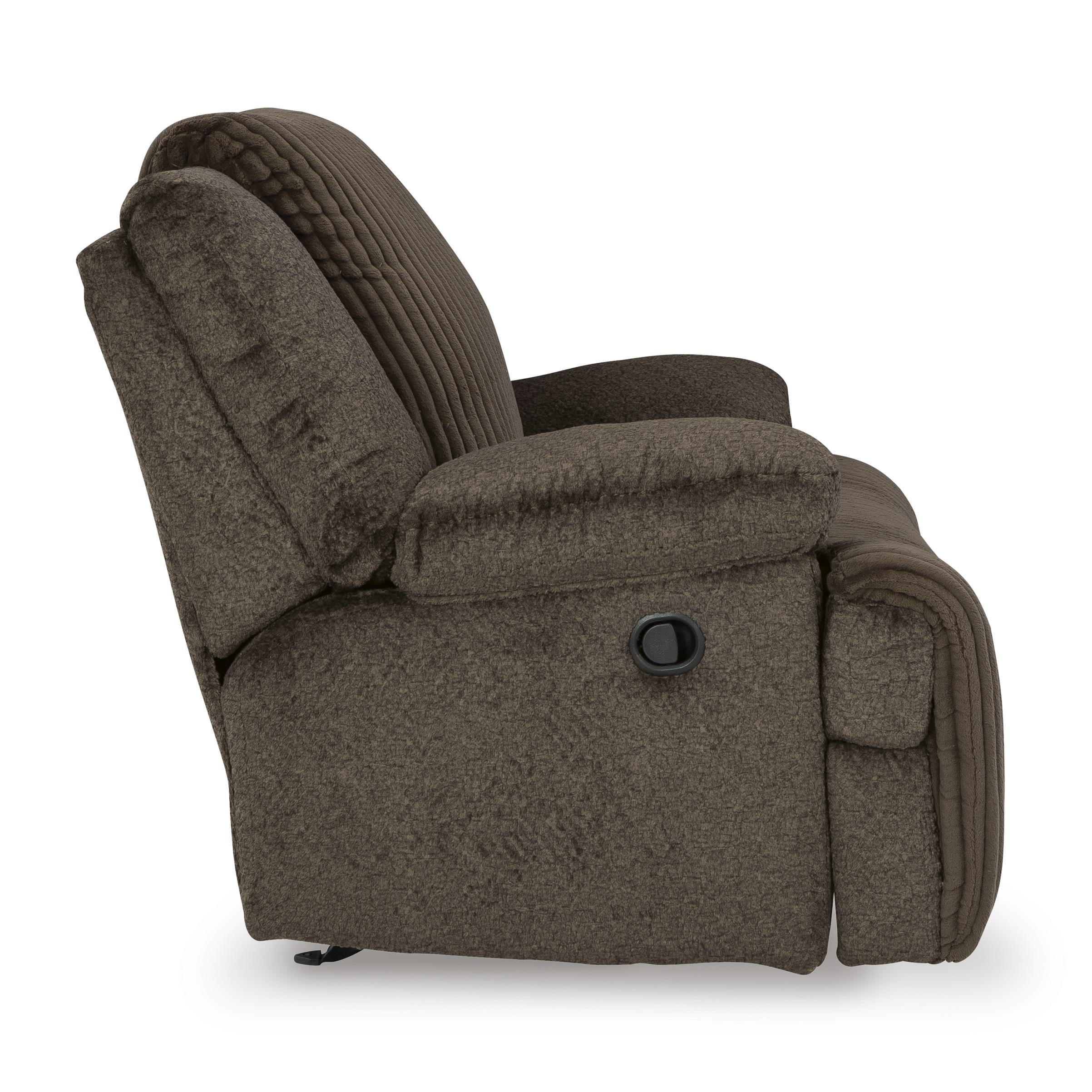  Manufacturer Color_Chocolate --  Signature Design by Ashley Top Tier Rocker Fabric Recliner IMAGE 4