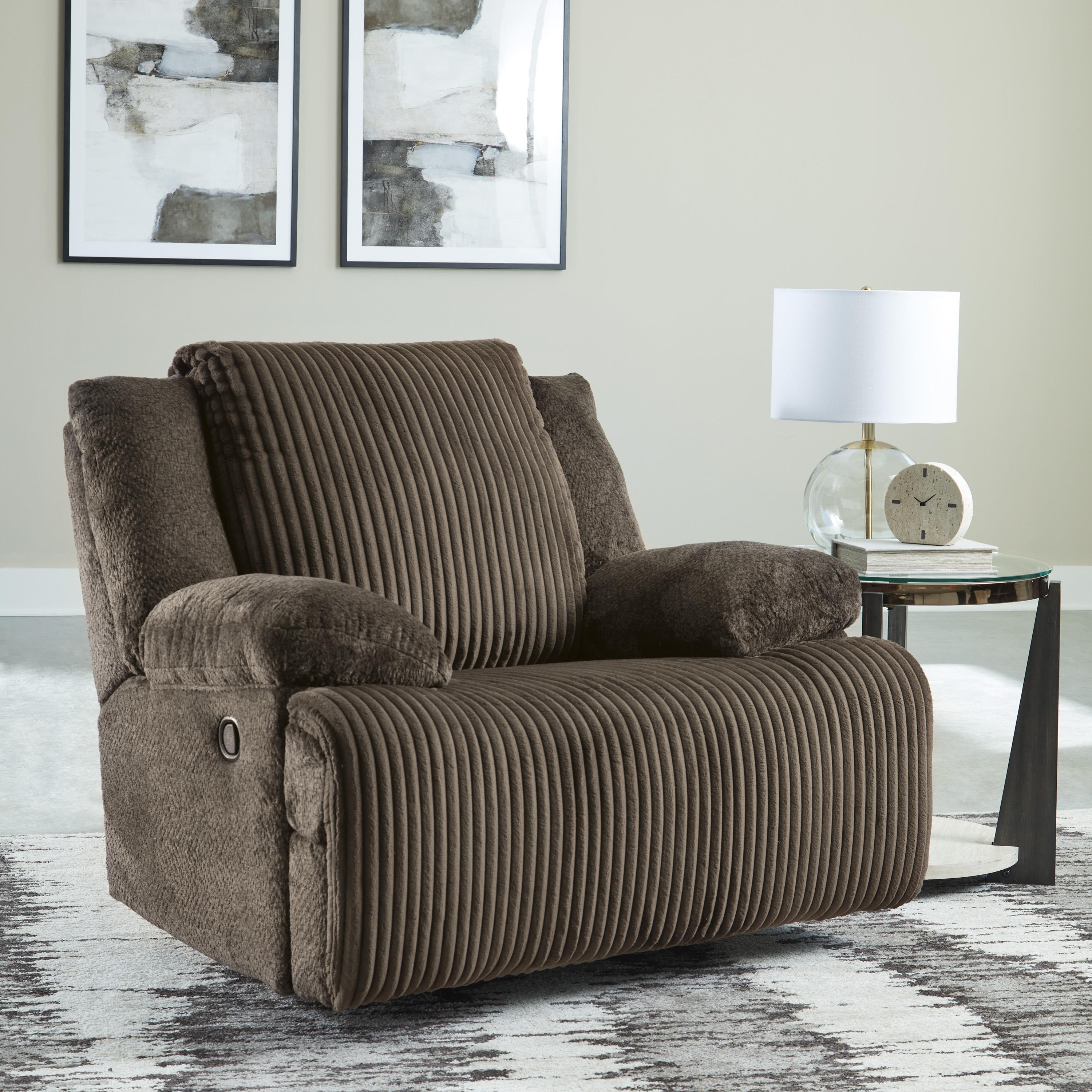  Manufacturer Color_Chocolate --  Signature Design by Ashley Top Tier Rocker Fabric Recliner IMAGE 8
