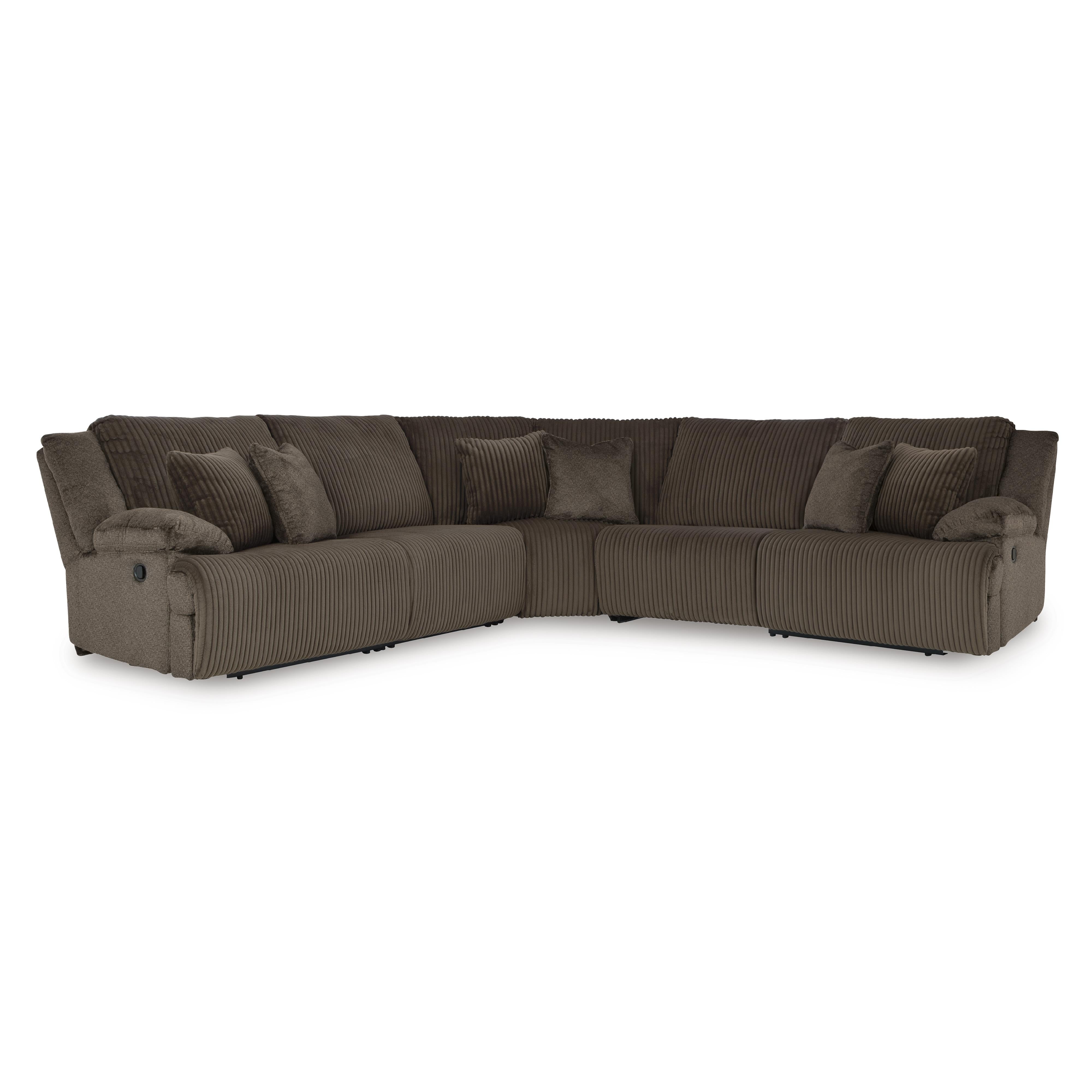  Manufacturer Color_Chocolate --  Signature Design by Ashley Top Tier Reclining Fabric 5 pc Sectional IMAGE 1