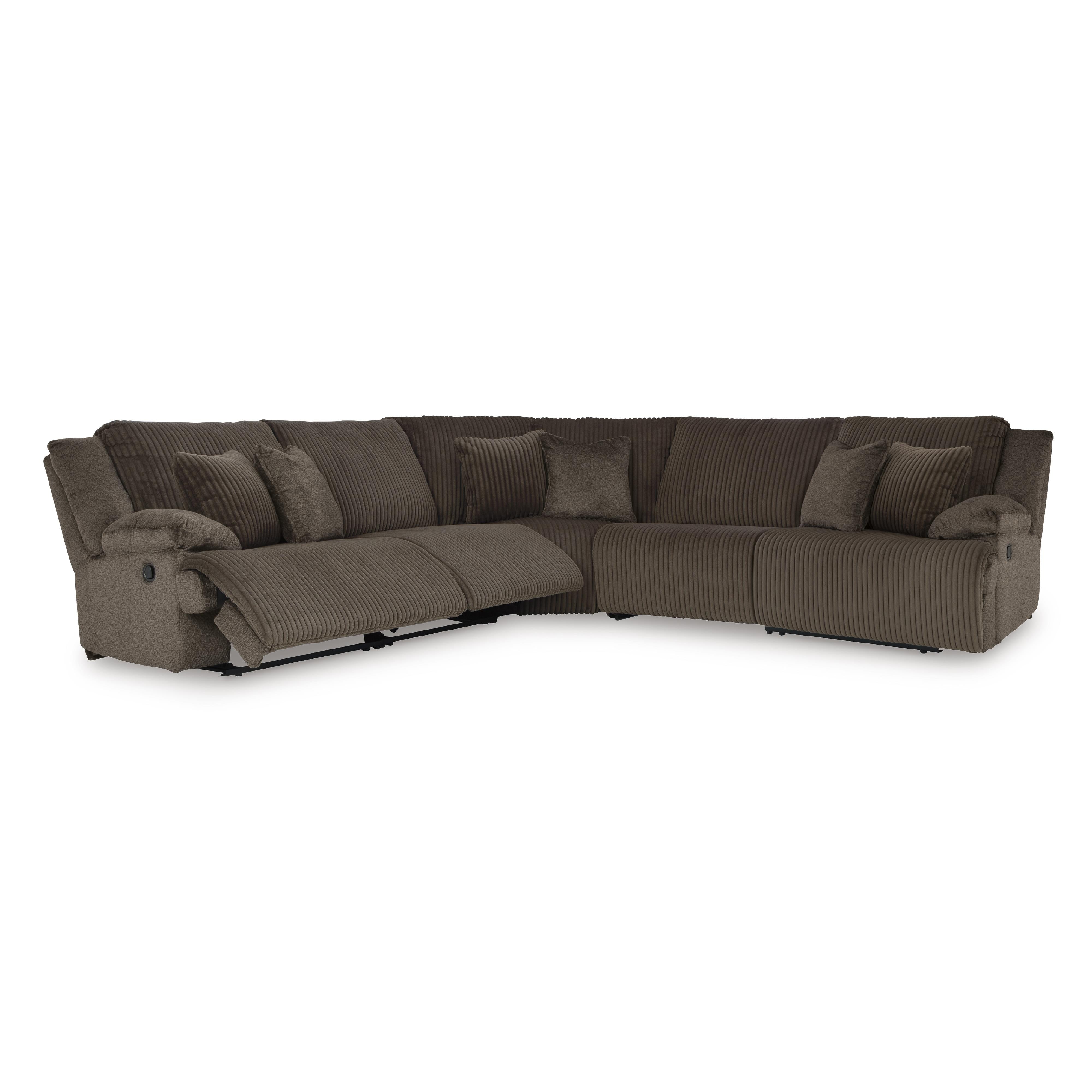  Manufacturer Color_Chocolate --  Signature Design by Ashley Top Tier Reclining Fabric 5 pc Sectional IMAGE 3