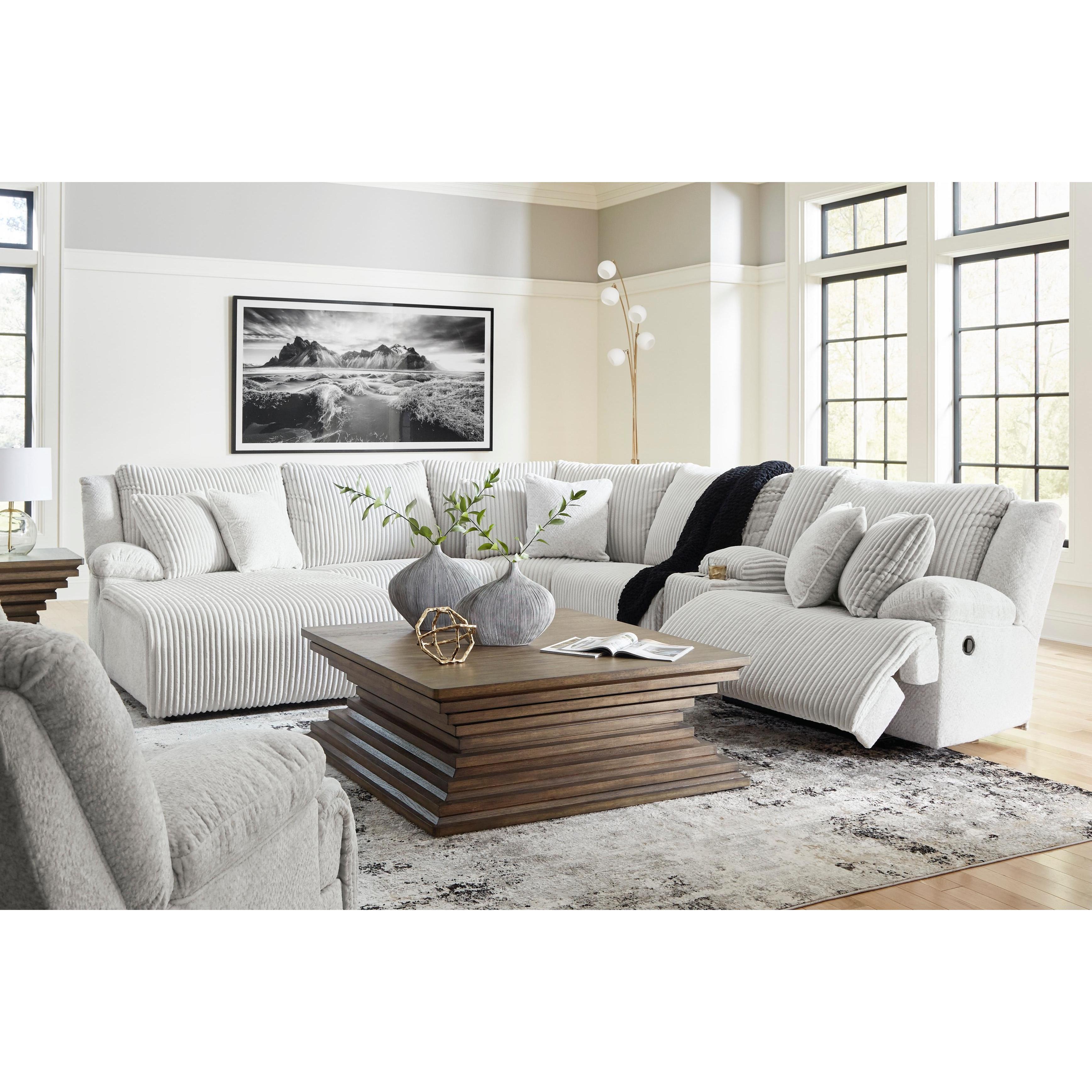  Manufacturer Color_Alloy --  Top Tier 92706S2 6 pc Reclining Sectional with Chaise IMAGE 6