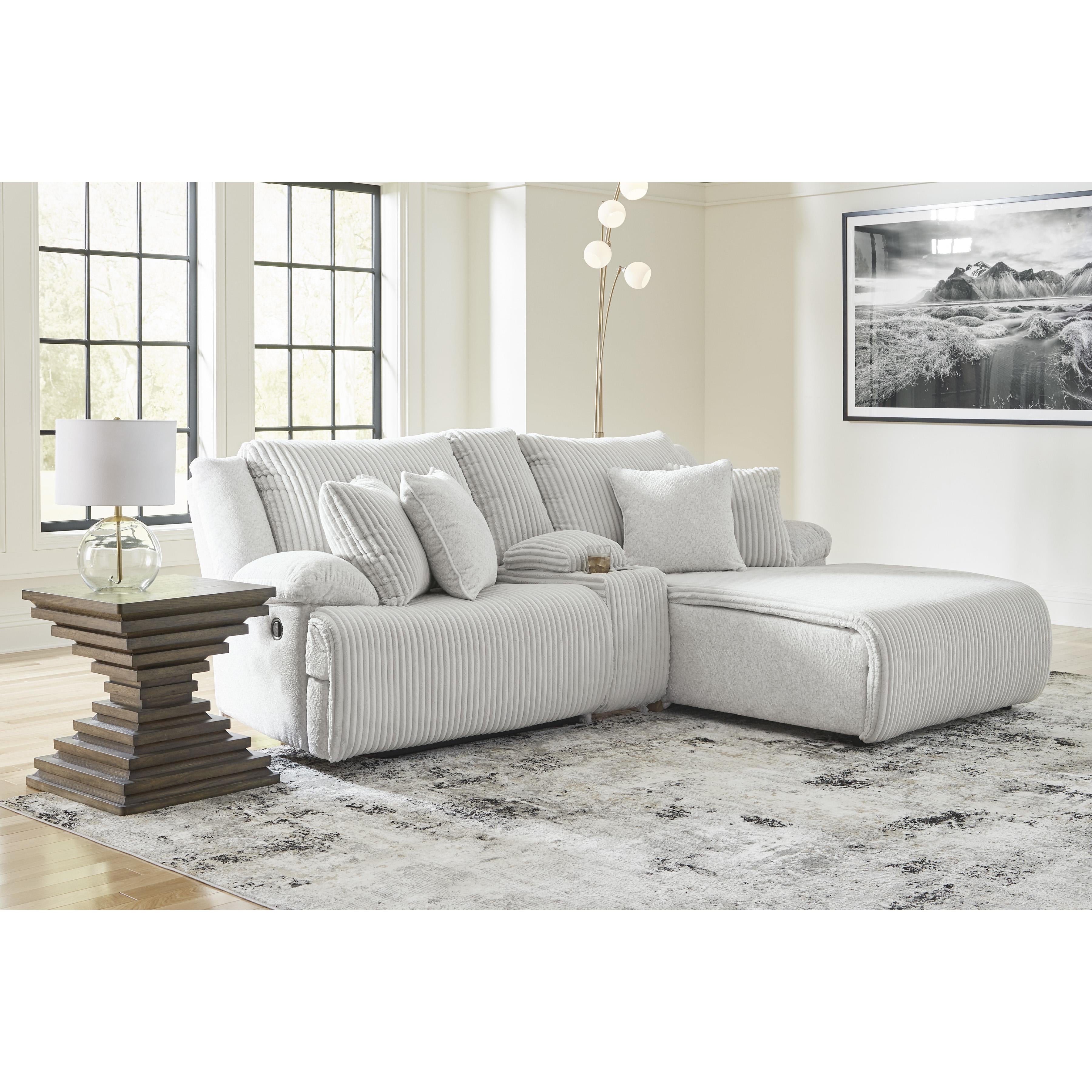  Manufacturer Color_Alloy --  Top Tier 92706S4 3 pc Reclining Sectional Sofa with Chaise IMAGE 4