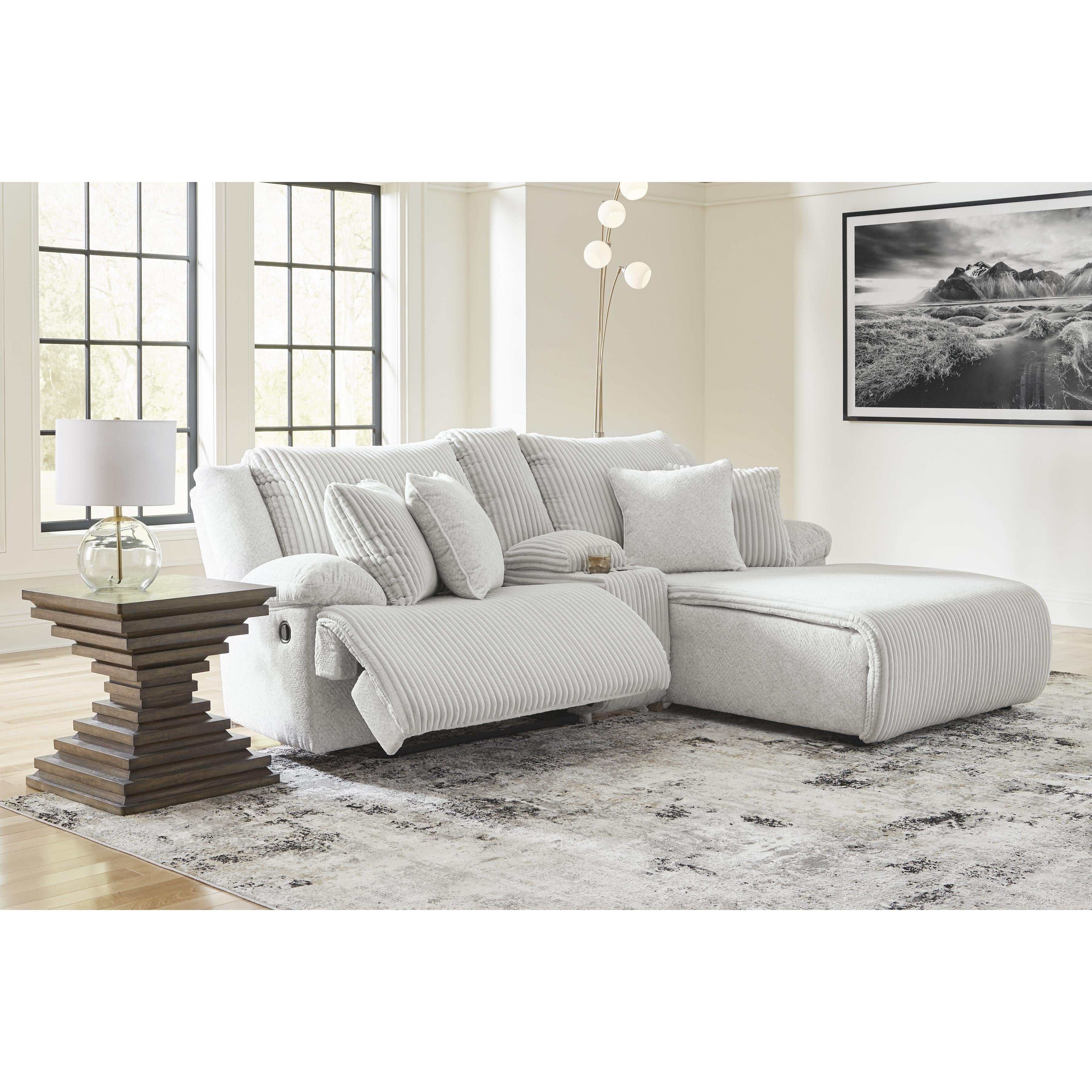  Manufacturer Color_Alloy --  Top Tier 92706S4 3 pc Reclining Sectional Sofa with Chaise IMAGE 5