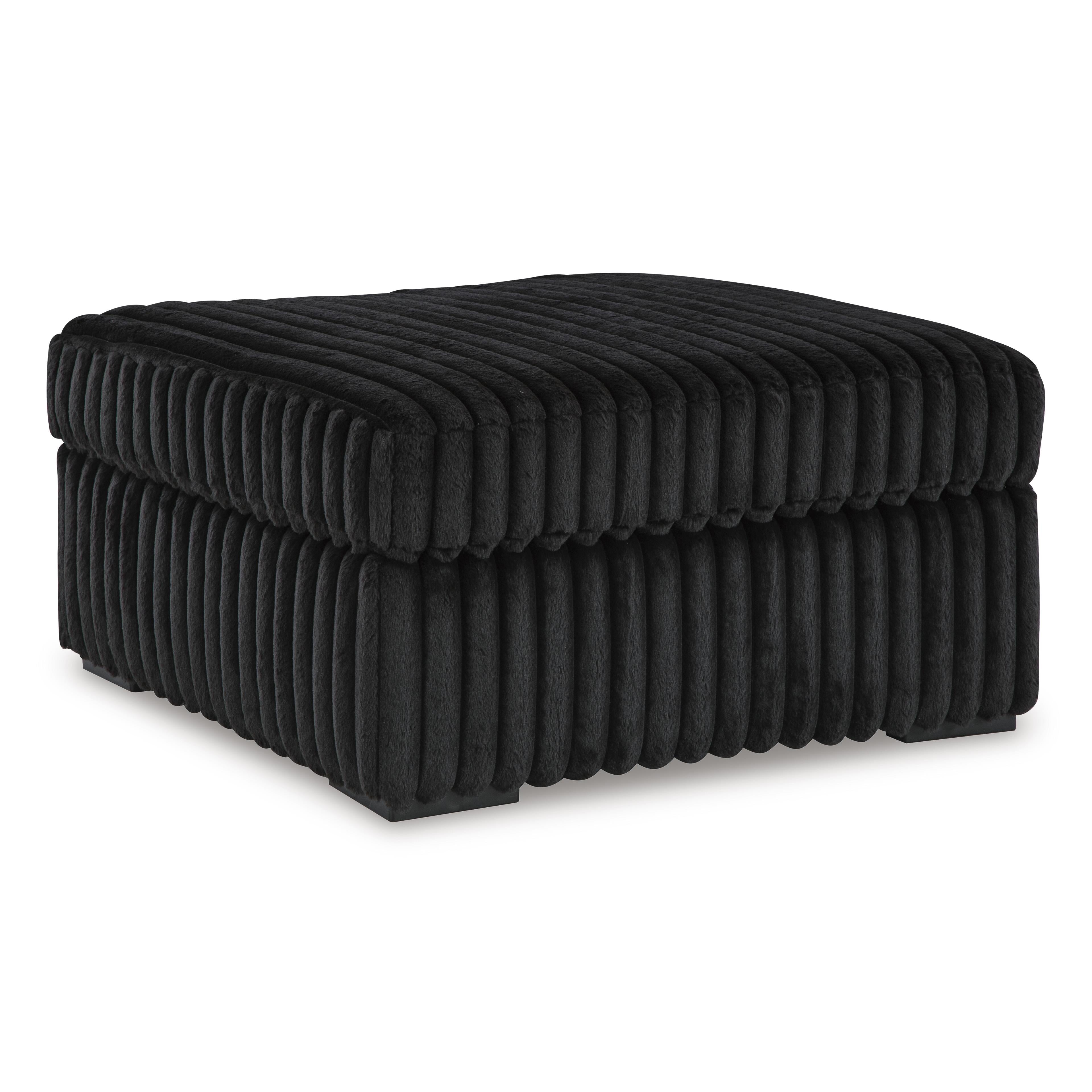  Manufacturer Color_Onyx --  Signature Design by Ashley Midnight Madness Fabric Ottoman IMAGE 1