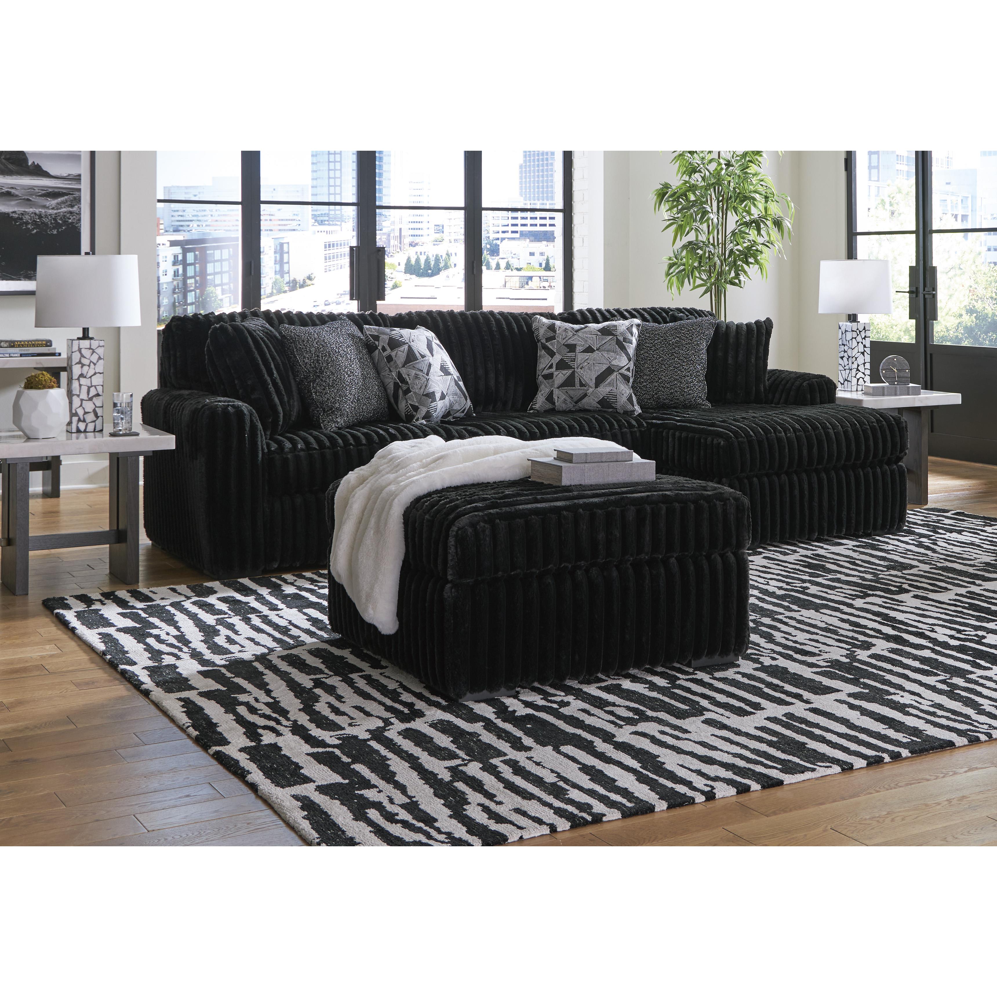  Manufacturer Color_Onyx --  Signature Design by Ashley Midnight Madness Fabric Ottoman IMAGE 10