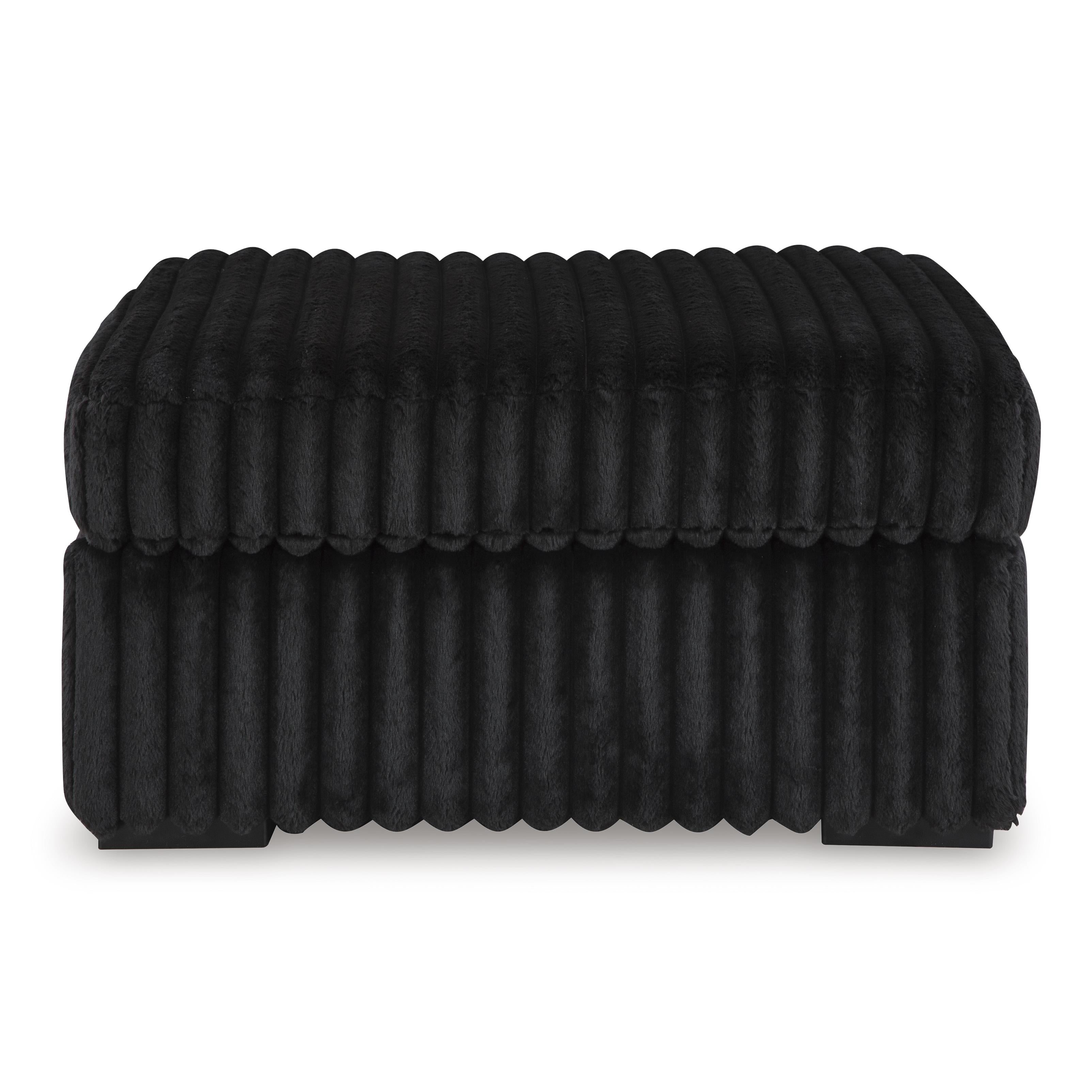  Manufacturer Color_Onyx --  Signature Design by Ashley Midnight Madness Fabric Ottoman IMAGE 2
