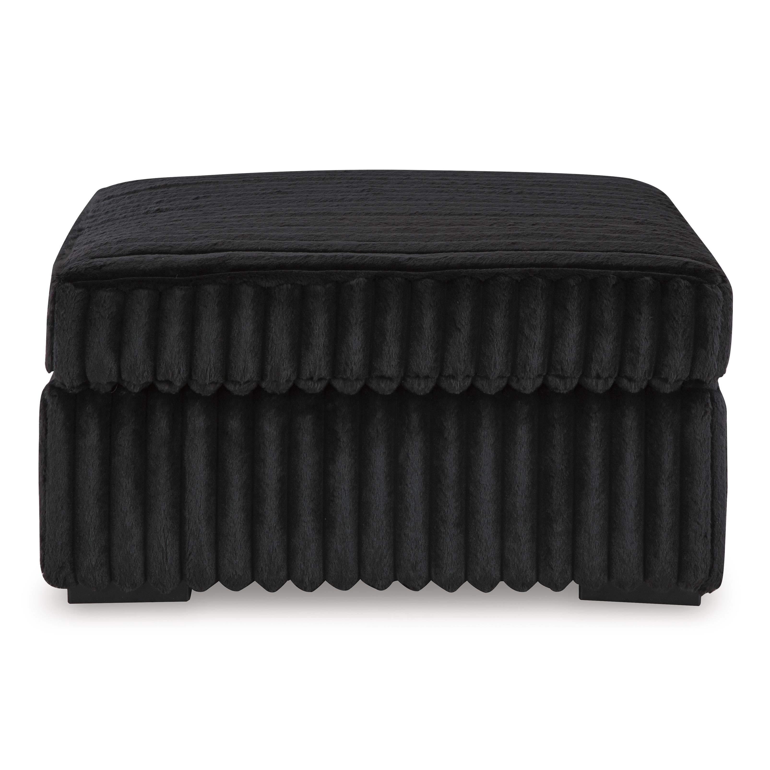  Manufacturer Color_Onyx --  Signature Design by Ashley Midnight Madness Fabric Ottoman IMAGE 3