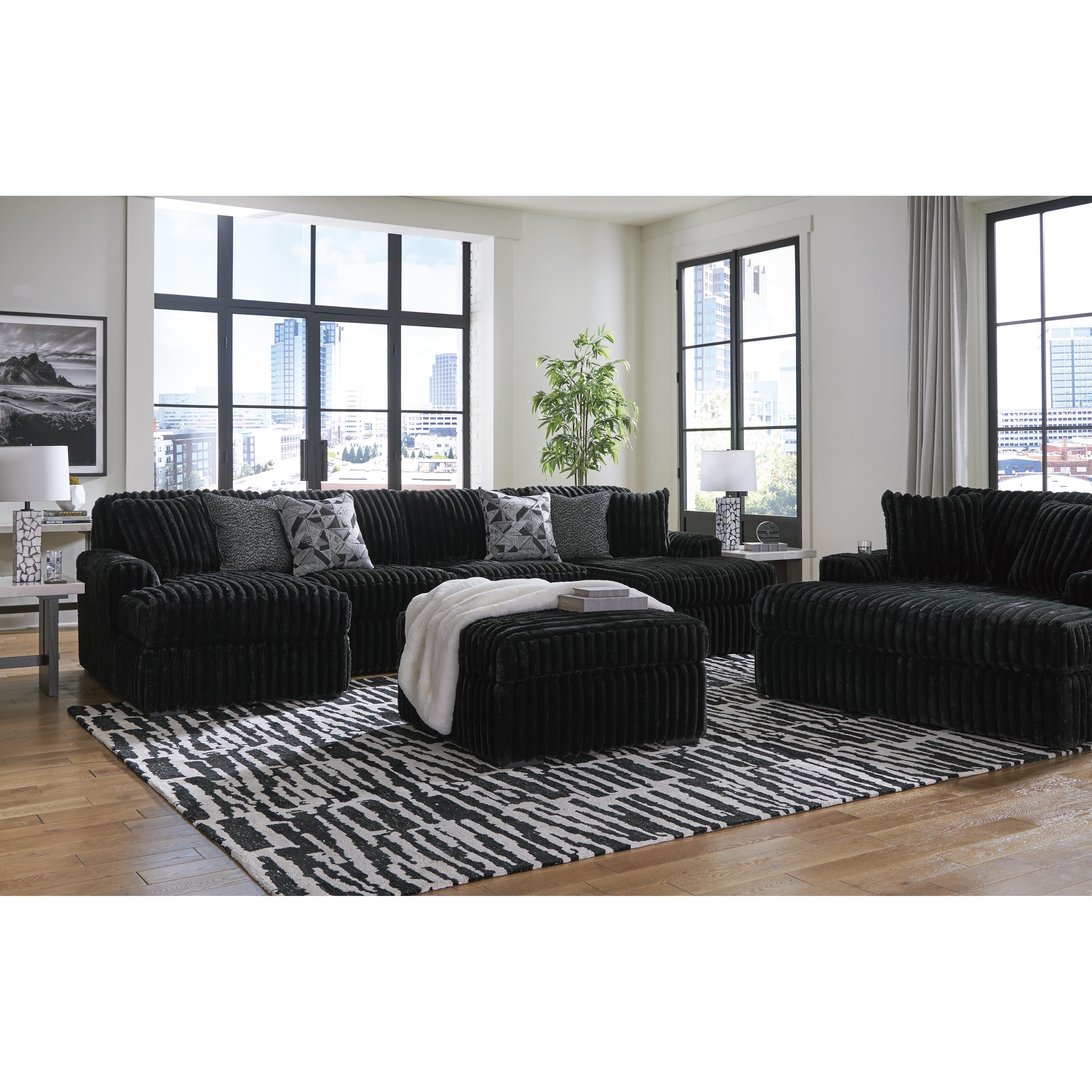  Manufacturer Color_Onyx --  Signature Design by Ashley Midnight Madness Fabric Chaise IMAGE 10
