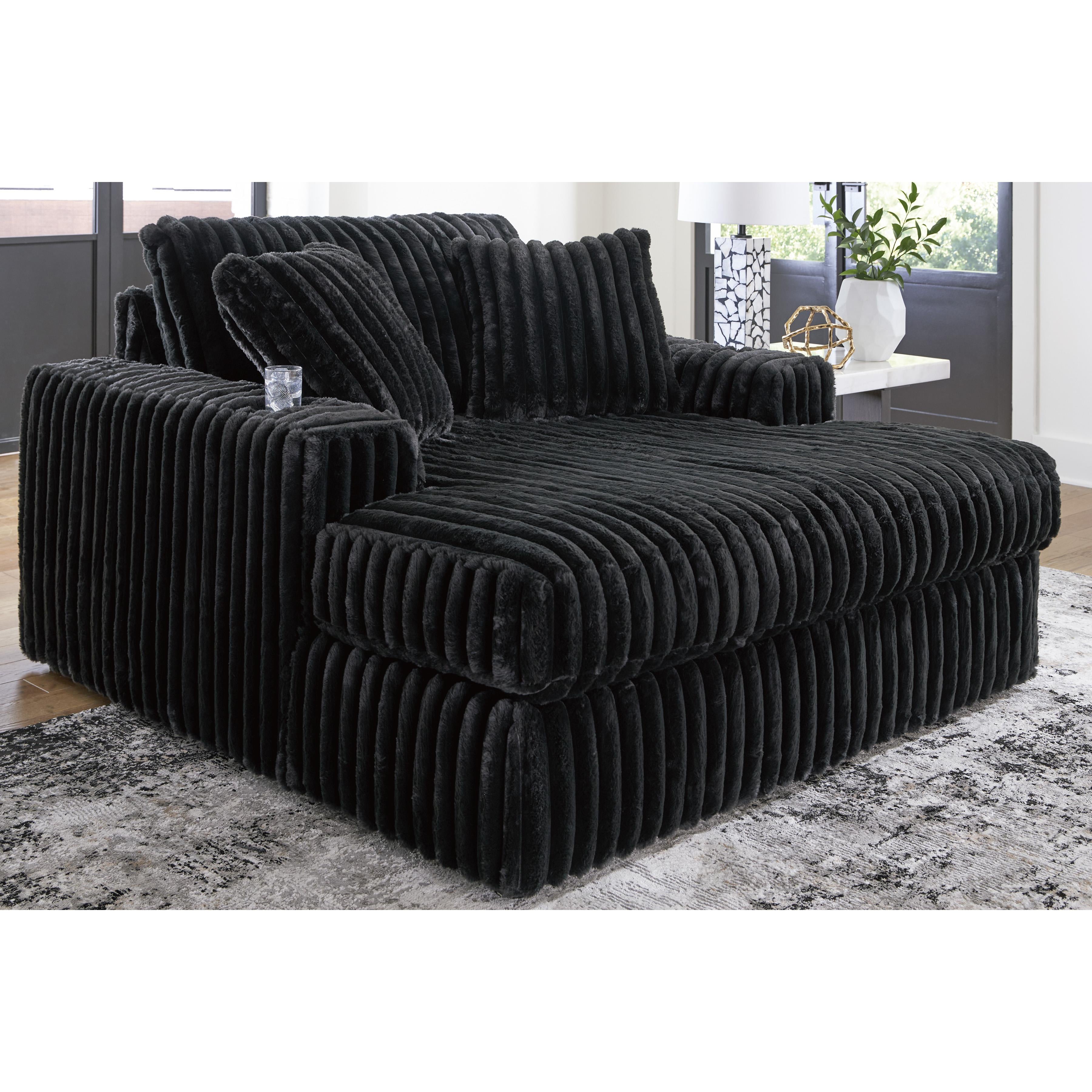  Manufacturer Color_Onyx --  Signature Design by Ashley Midnight Madness Fabric Chaise IMAGE 5